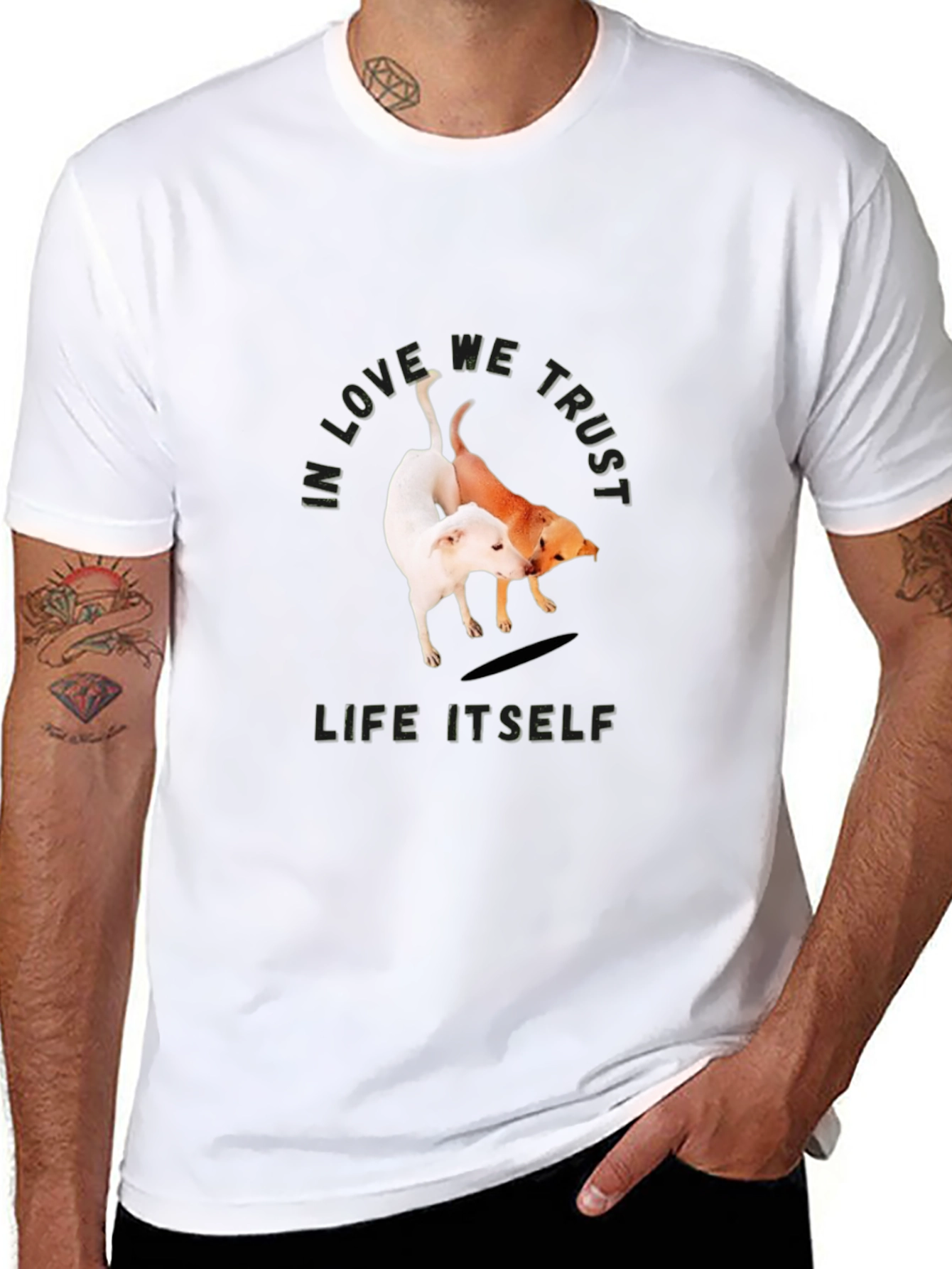 Dog Lovers Graphic T-Shirt: We Love We Trust