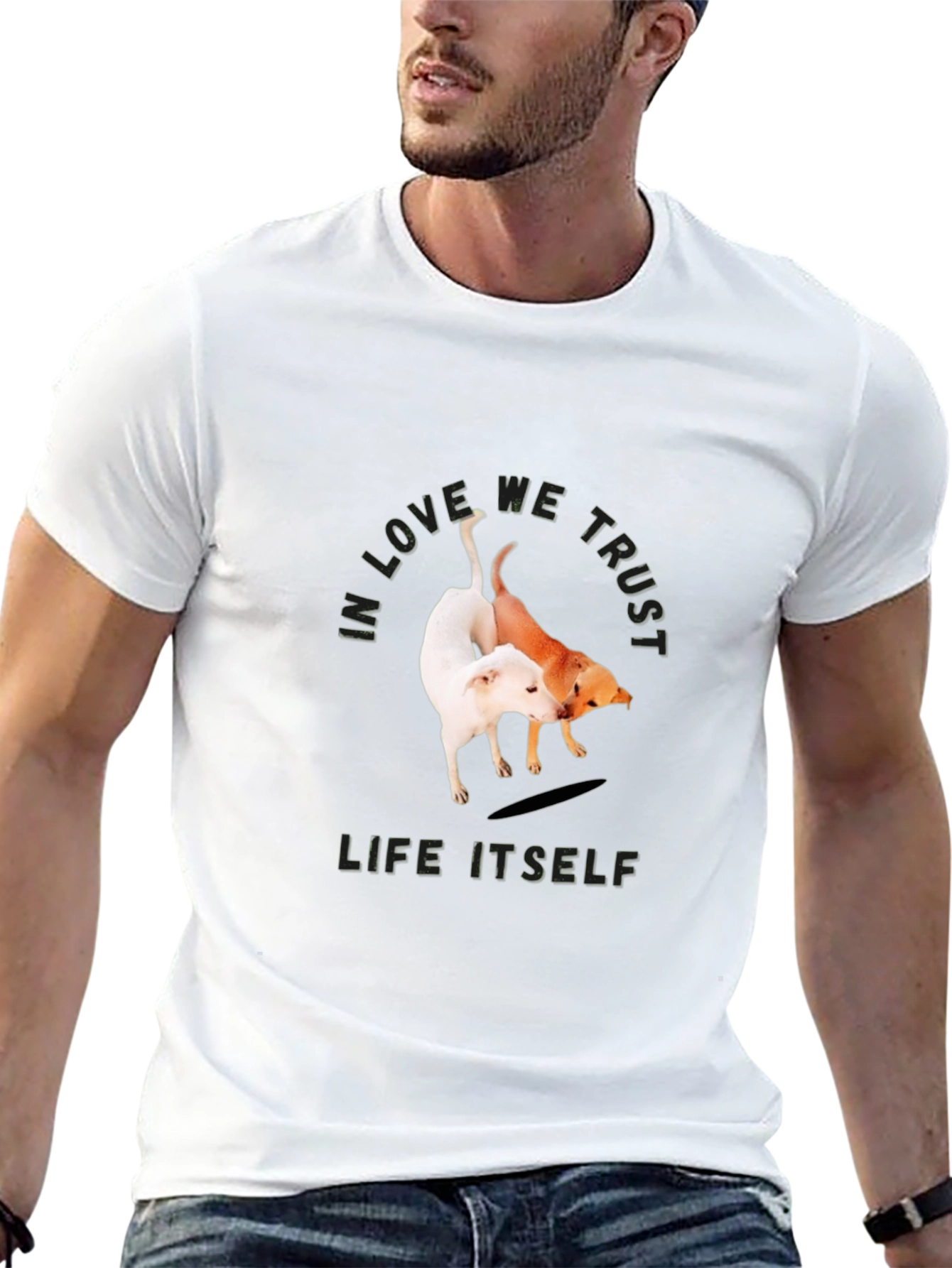 Dog Lovers Graphic T-Shirt: We Love We Trust