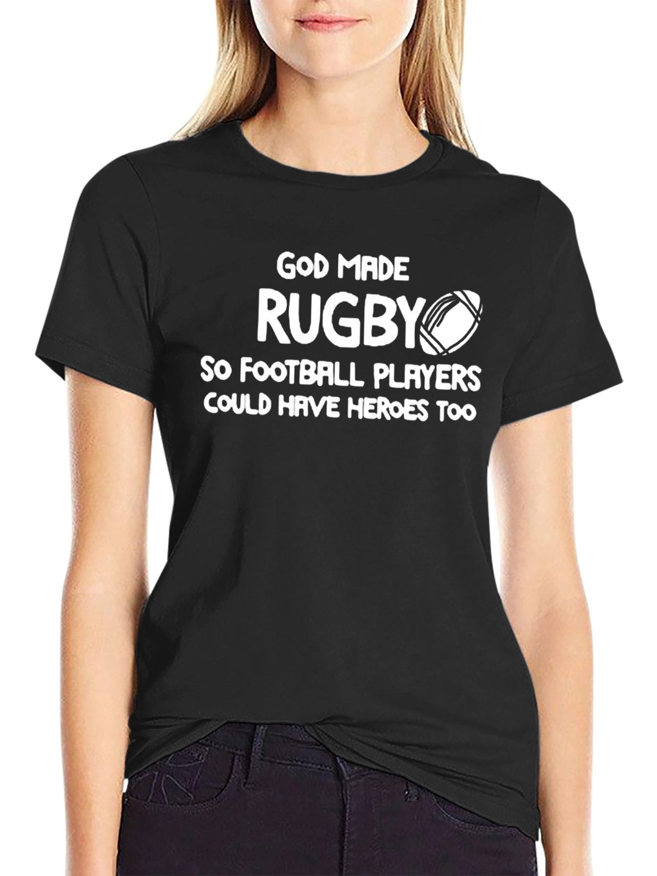 God Made Rugby T-Shirt - Football Player Heroes Tee