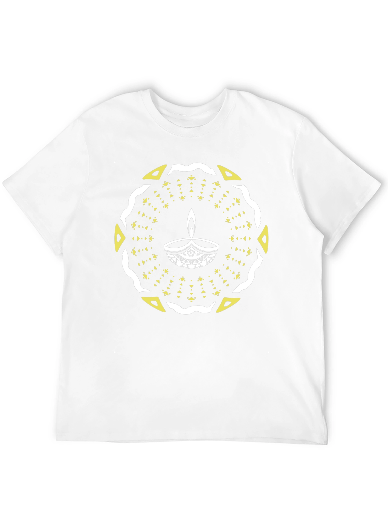 Diwali Lamp Graphic Tee - Black Cotton T-Shirt