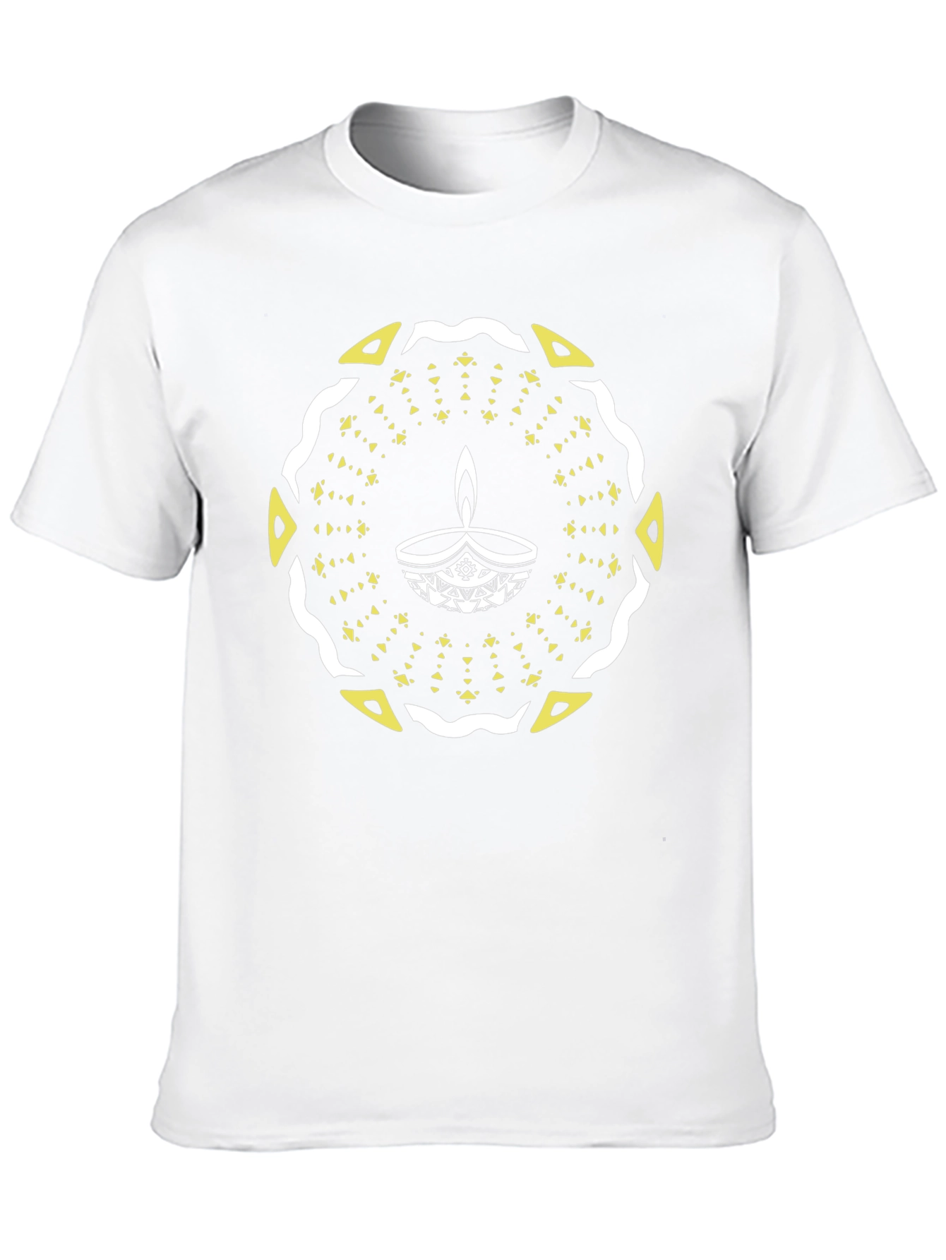 Diwali Lamp Graphic Tee - Black Cotton T-Shirt