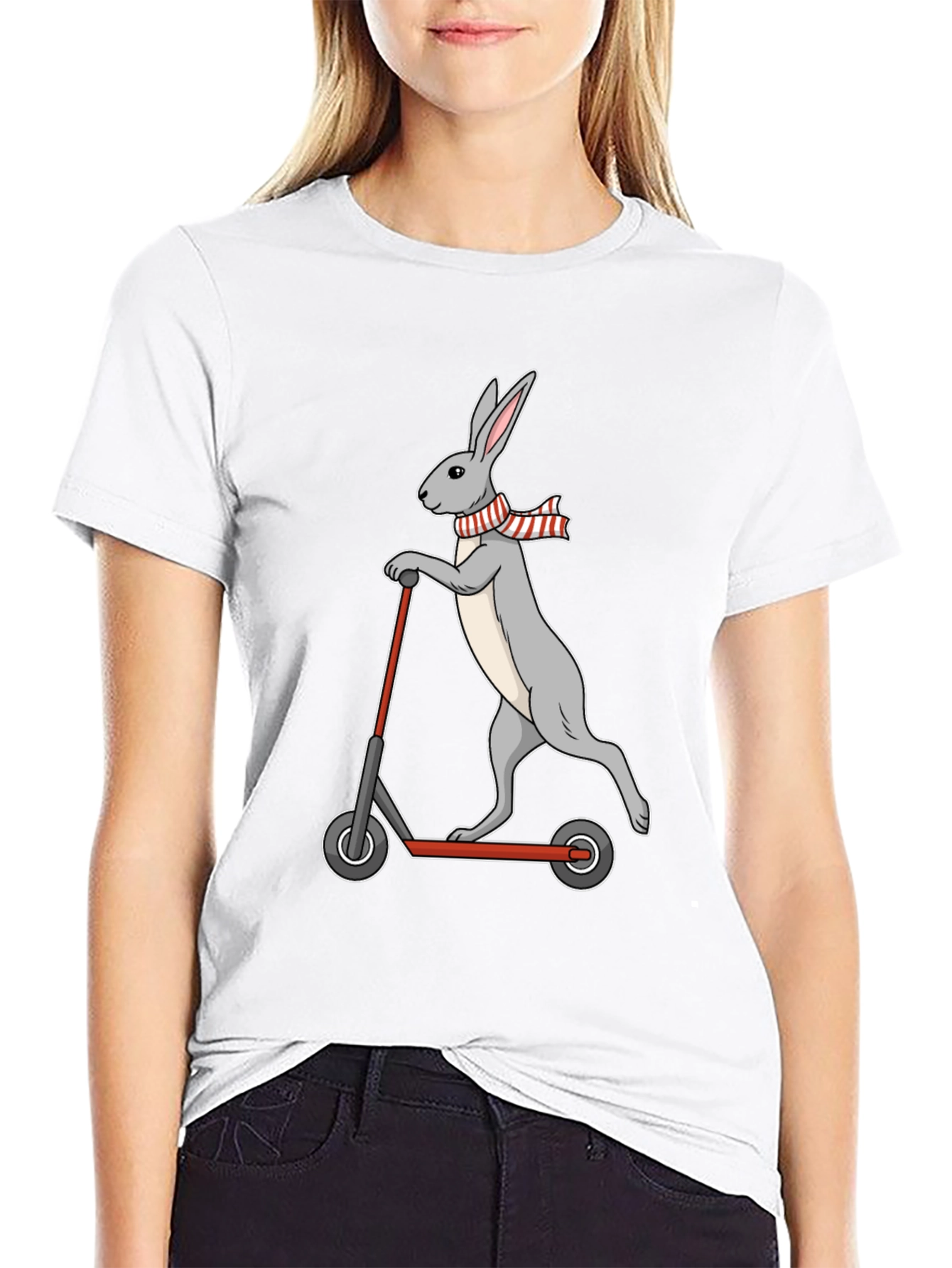 Rabbit Scooter T-Shirt - Cool Graphic Tee