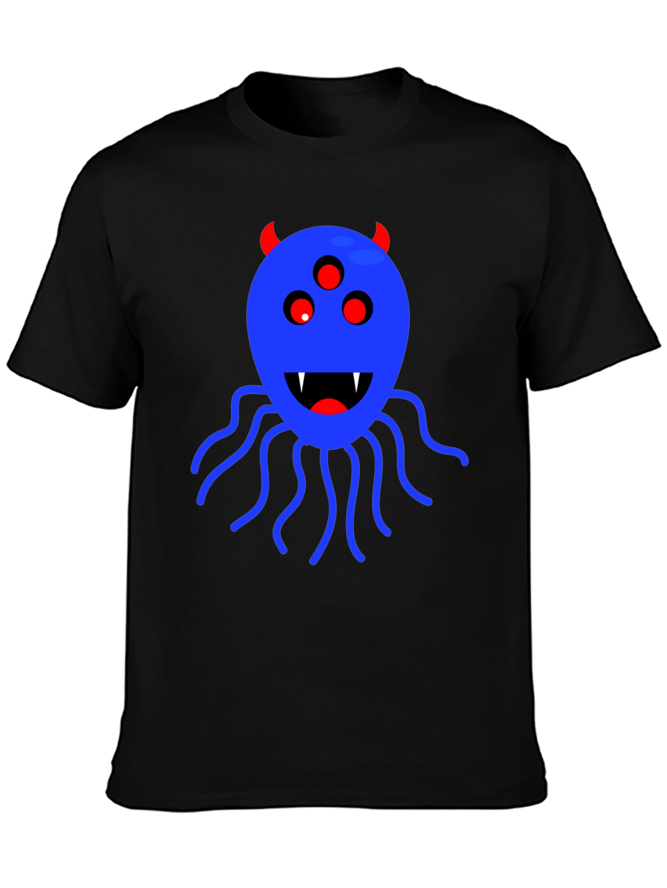 Monster Graphic Tee - Black Cotton T-Shirt