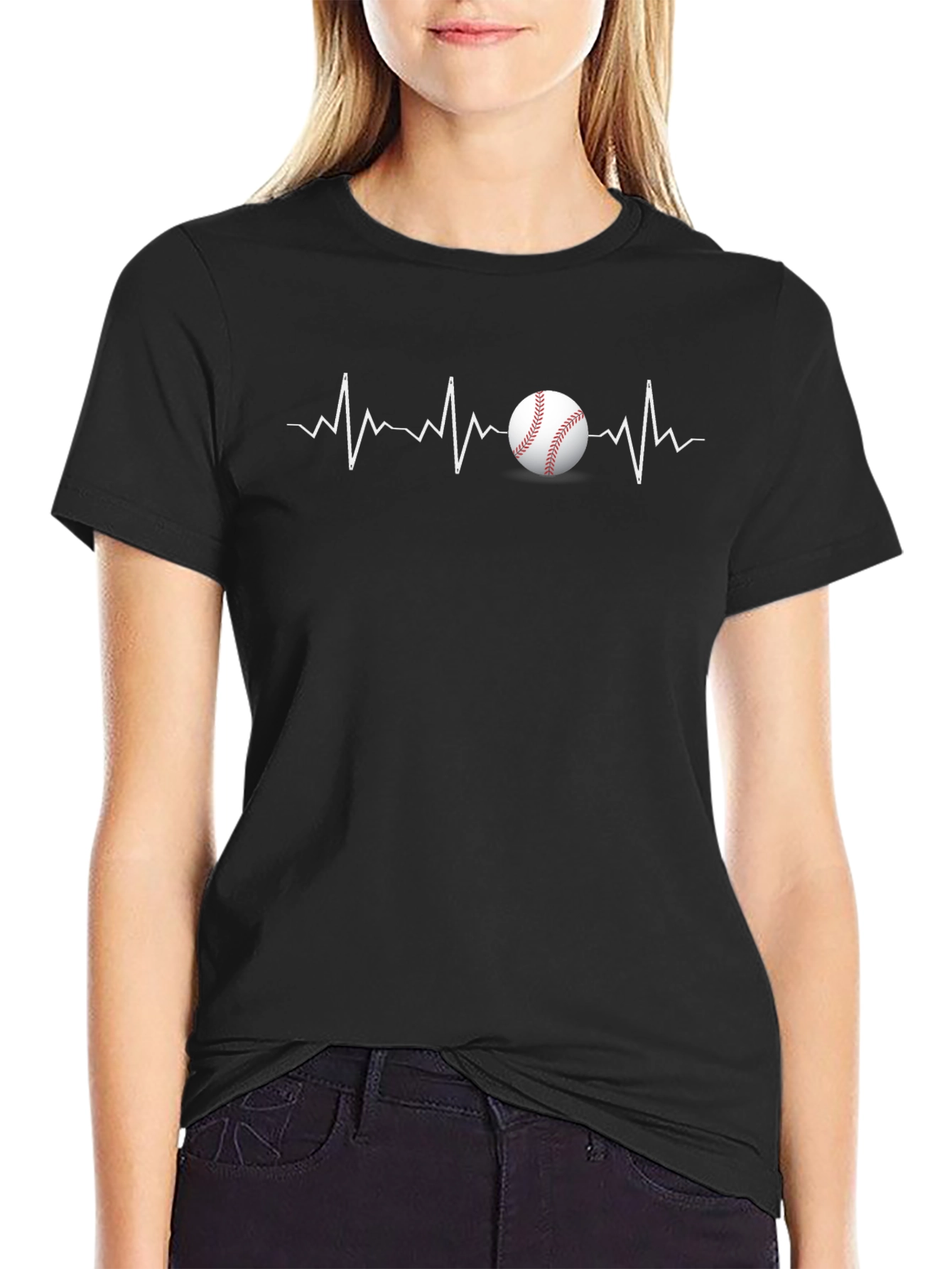 Baseball Heartbeat T-Shirt - Unique Graphic Tee