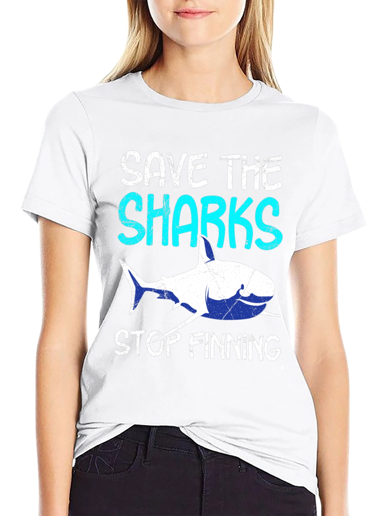 Save The Sharks Stop Finning Graphic Tee