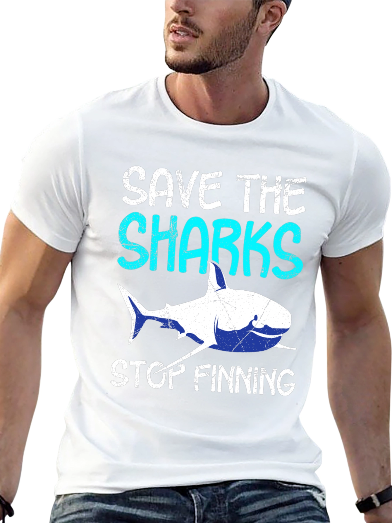 Save The Sharks Stop Finning Graphic Tee