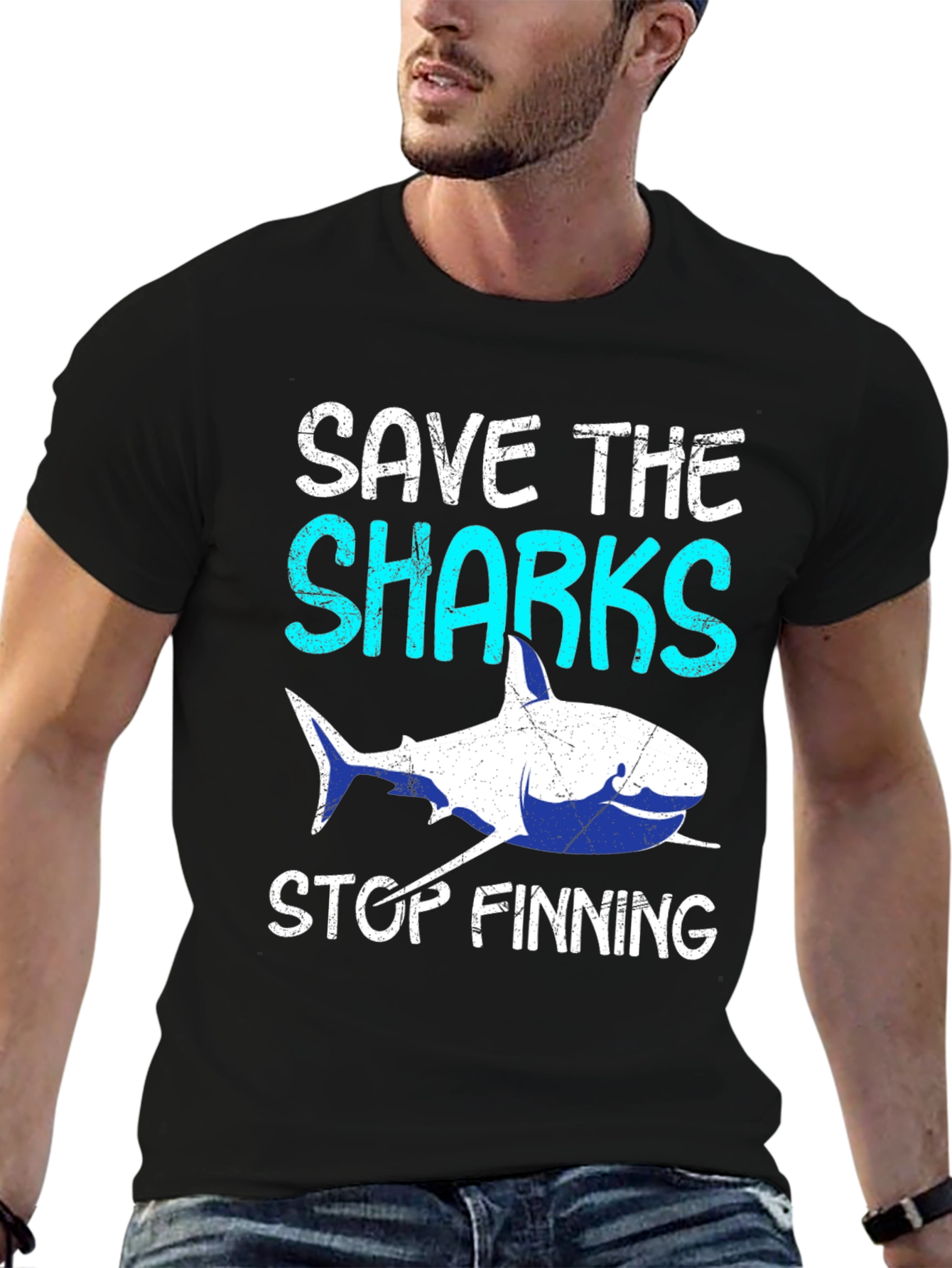 Save The Sharks Stop Finning Graphic Tee