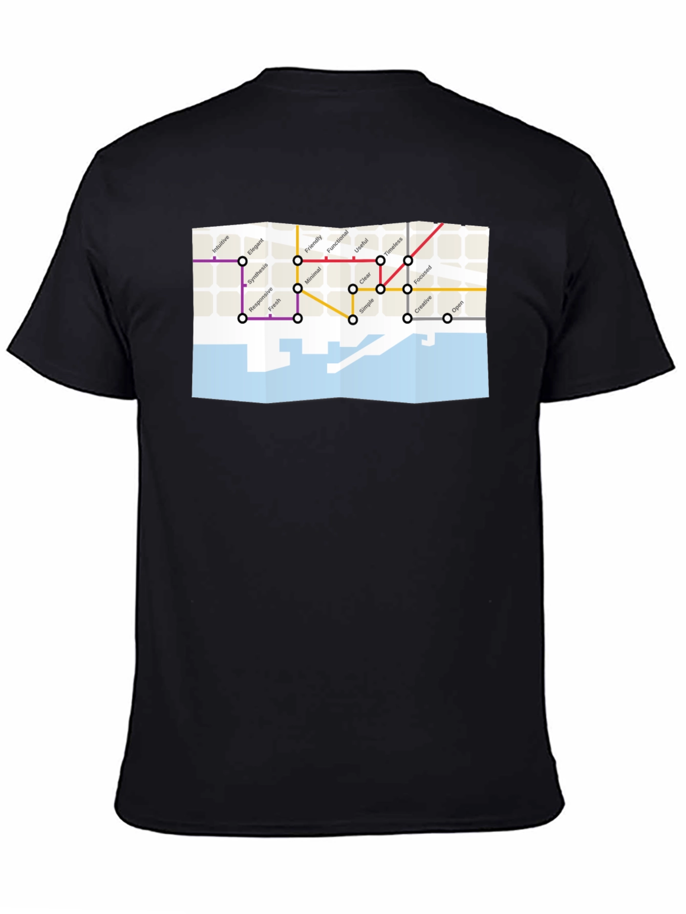 Modern Graphic Tee - City Concept Map