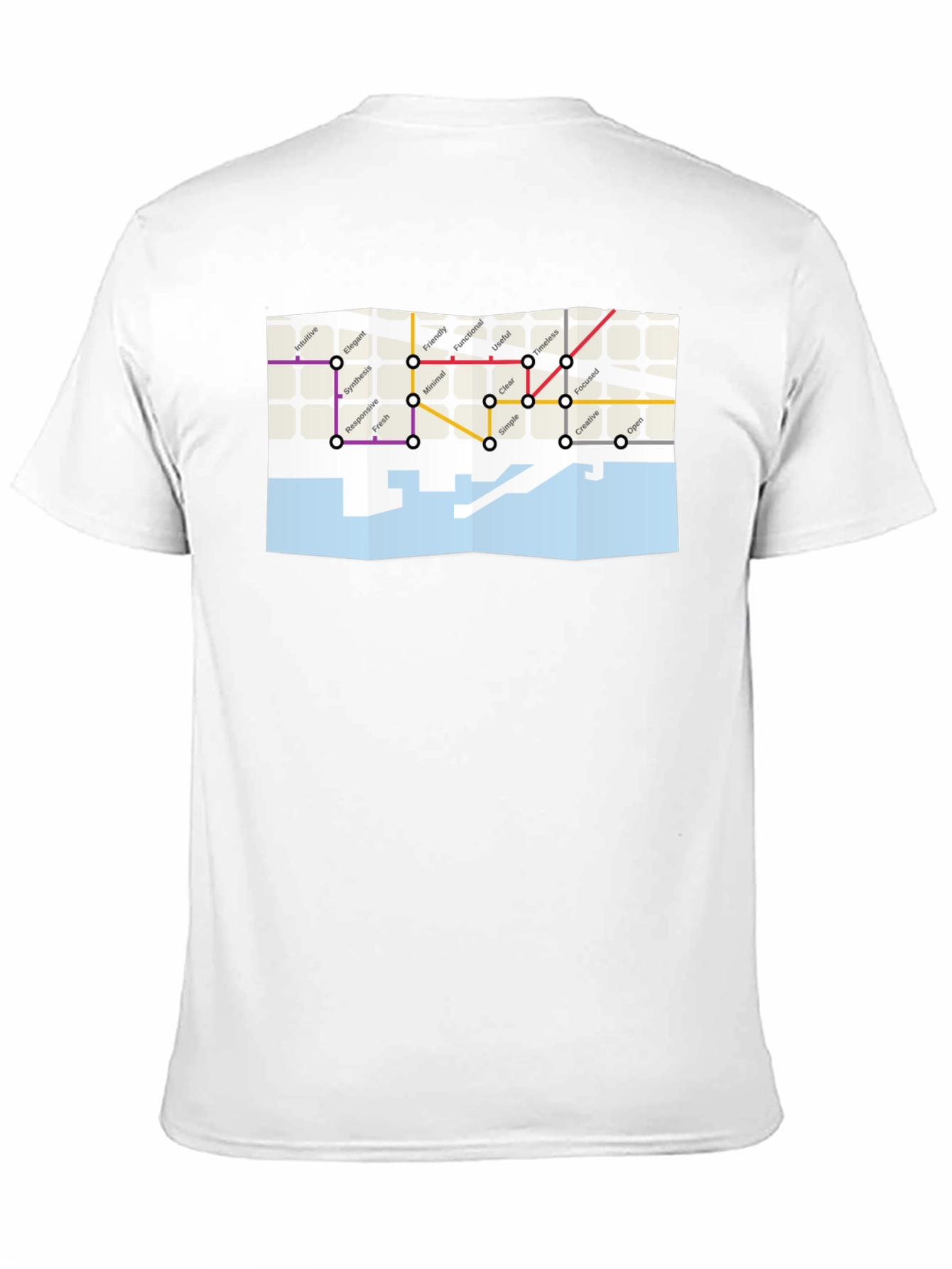 Modern Graphic Tee - City Concept Map