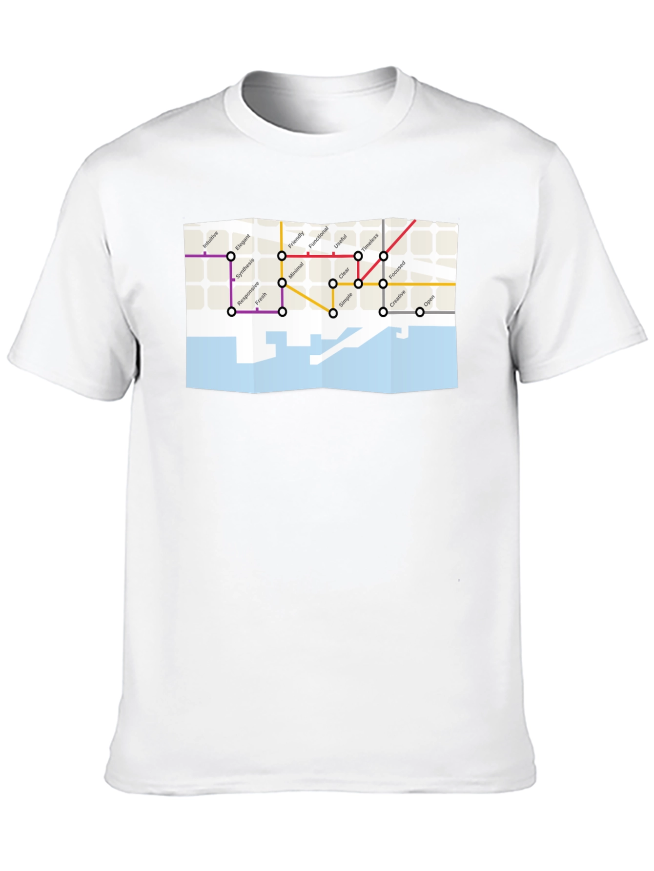 Modern Graphic Tee - City Concept Map
