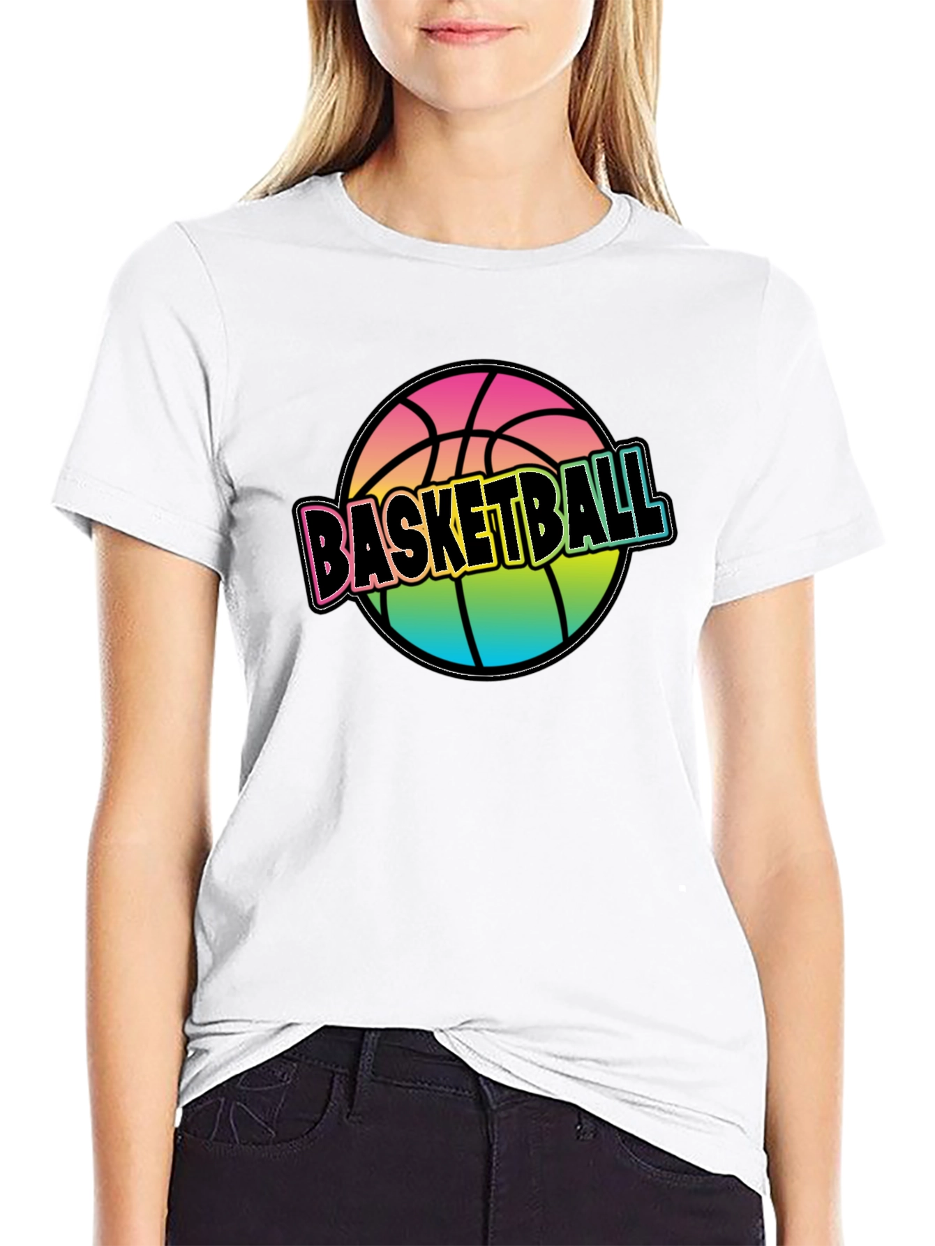 Rainbow Basketball Graphic Tee
