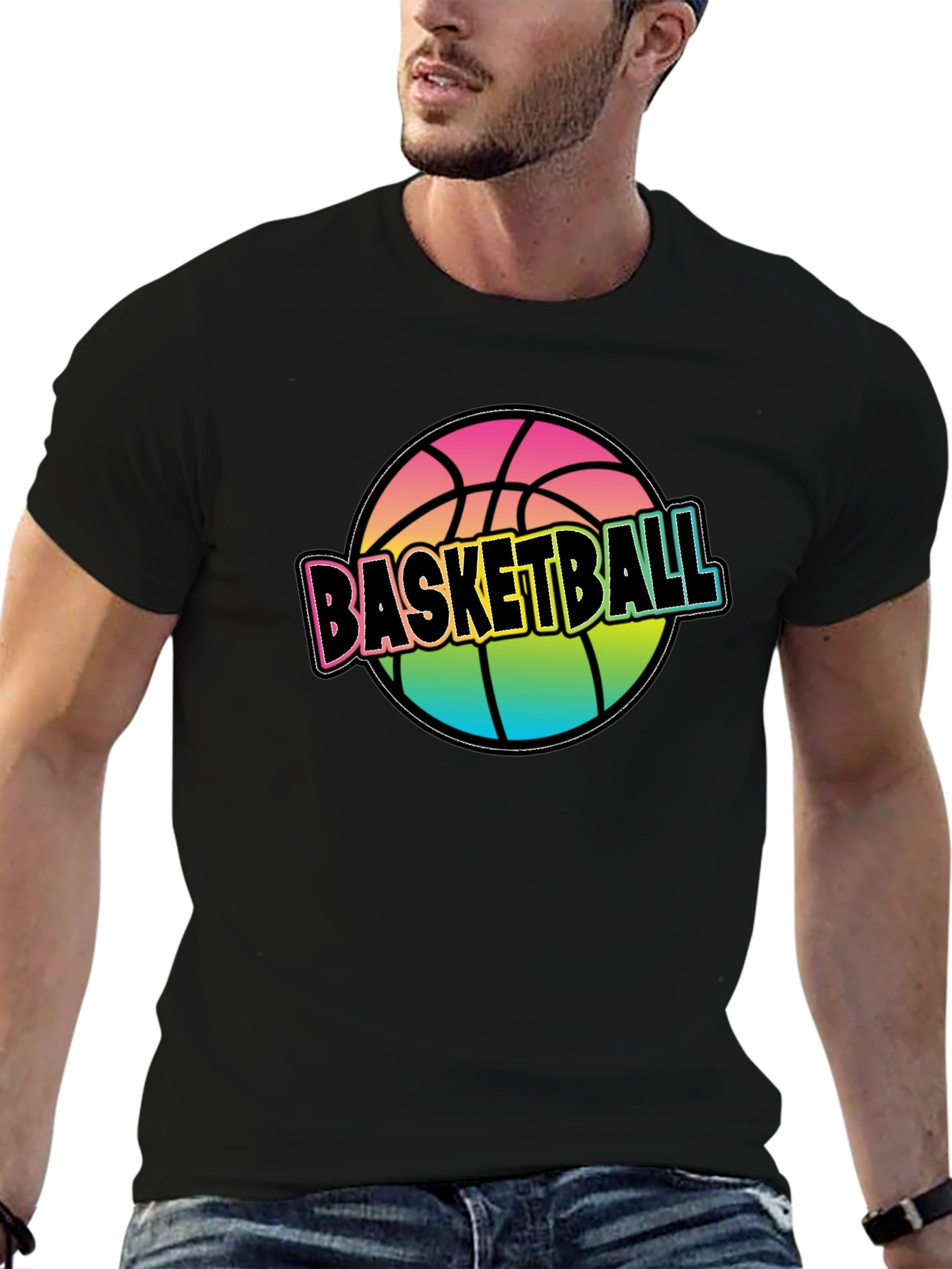 Rainbow Basketball Graphic Tee