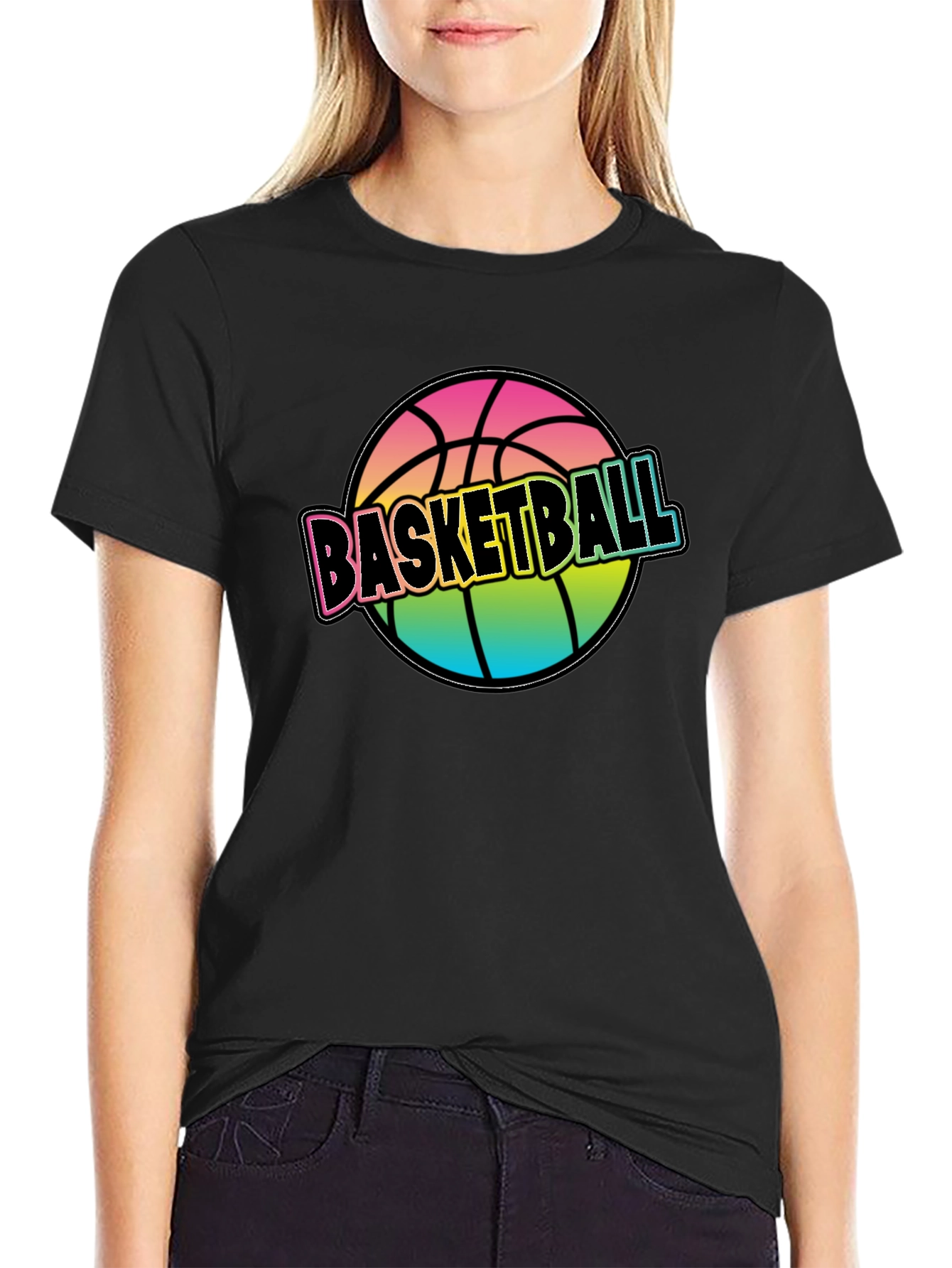 Rainbow Basketball Graphic Tee