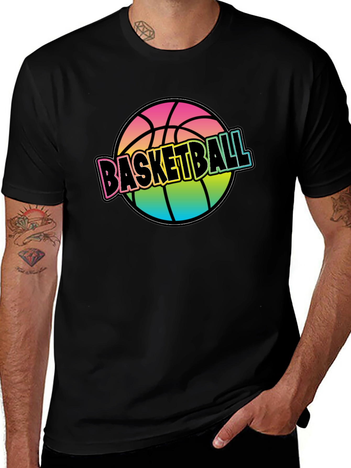 Rainbow Basketball Graphic Tee