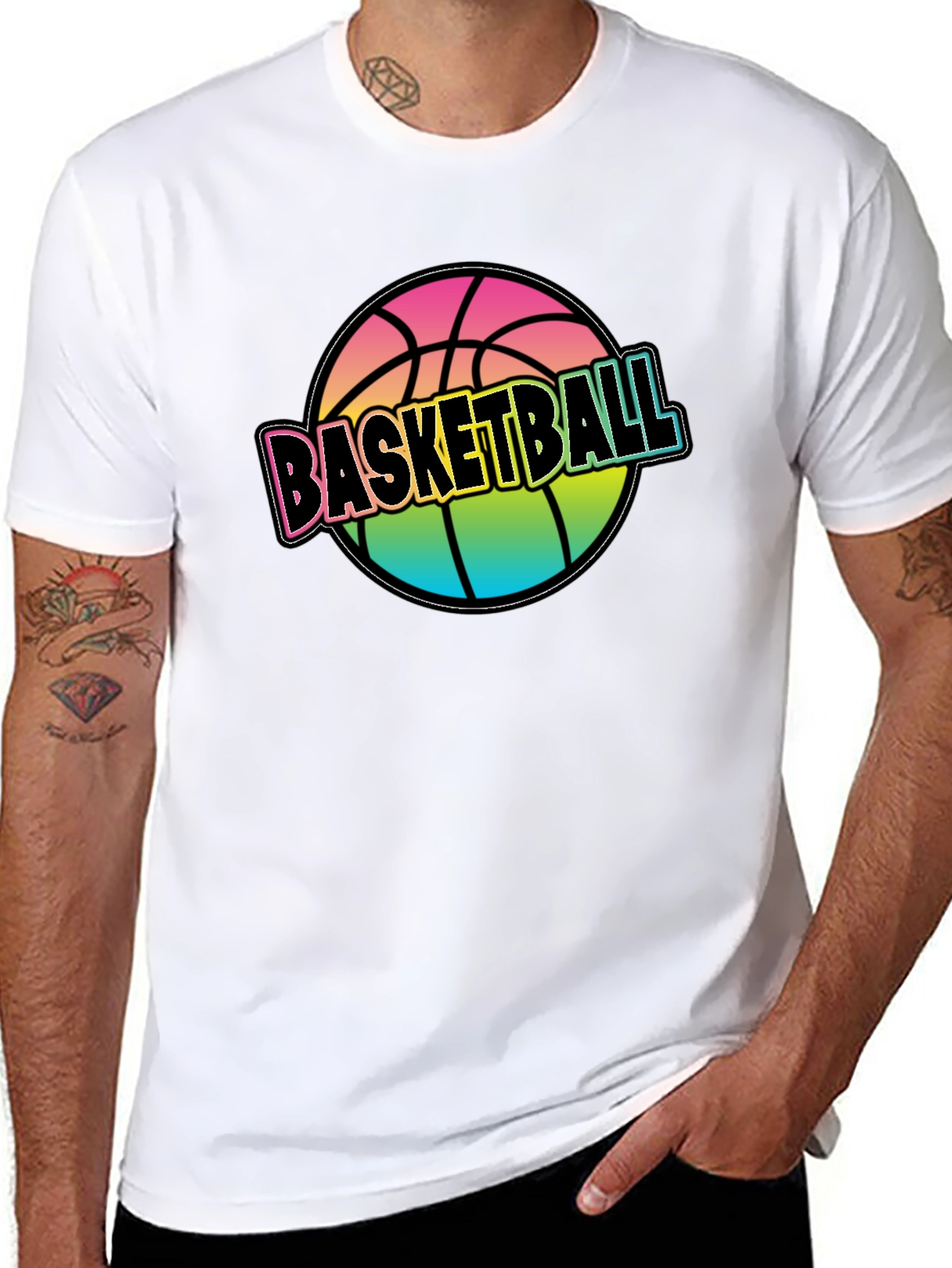 Rainbow Basketball Graphic Tee