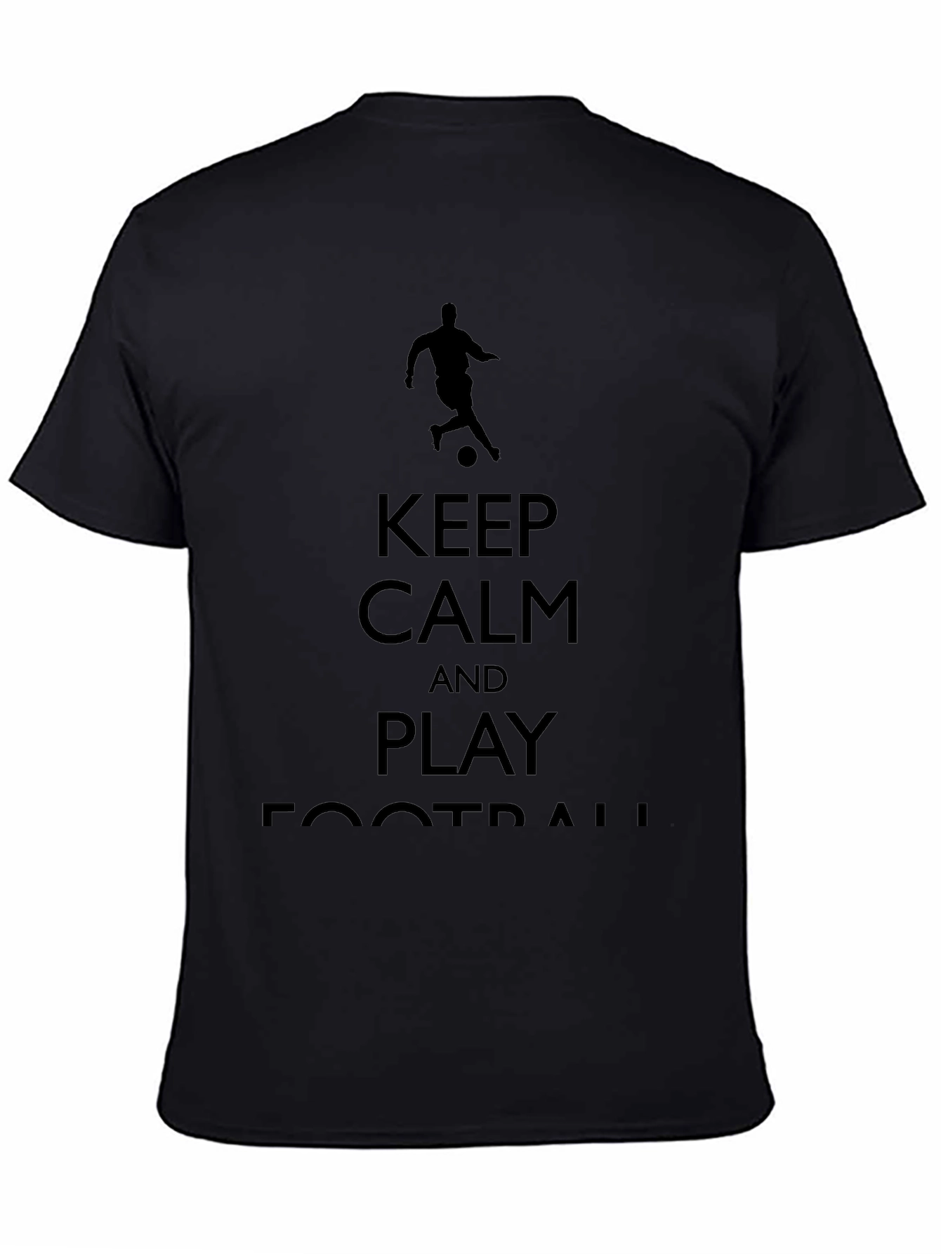Keep Calm & Play Football Black T-Shirt