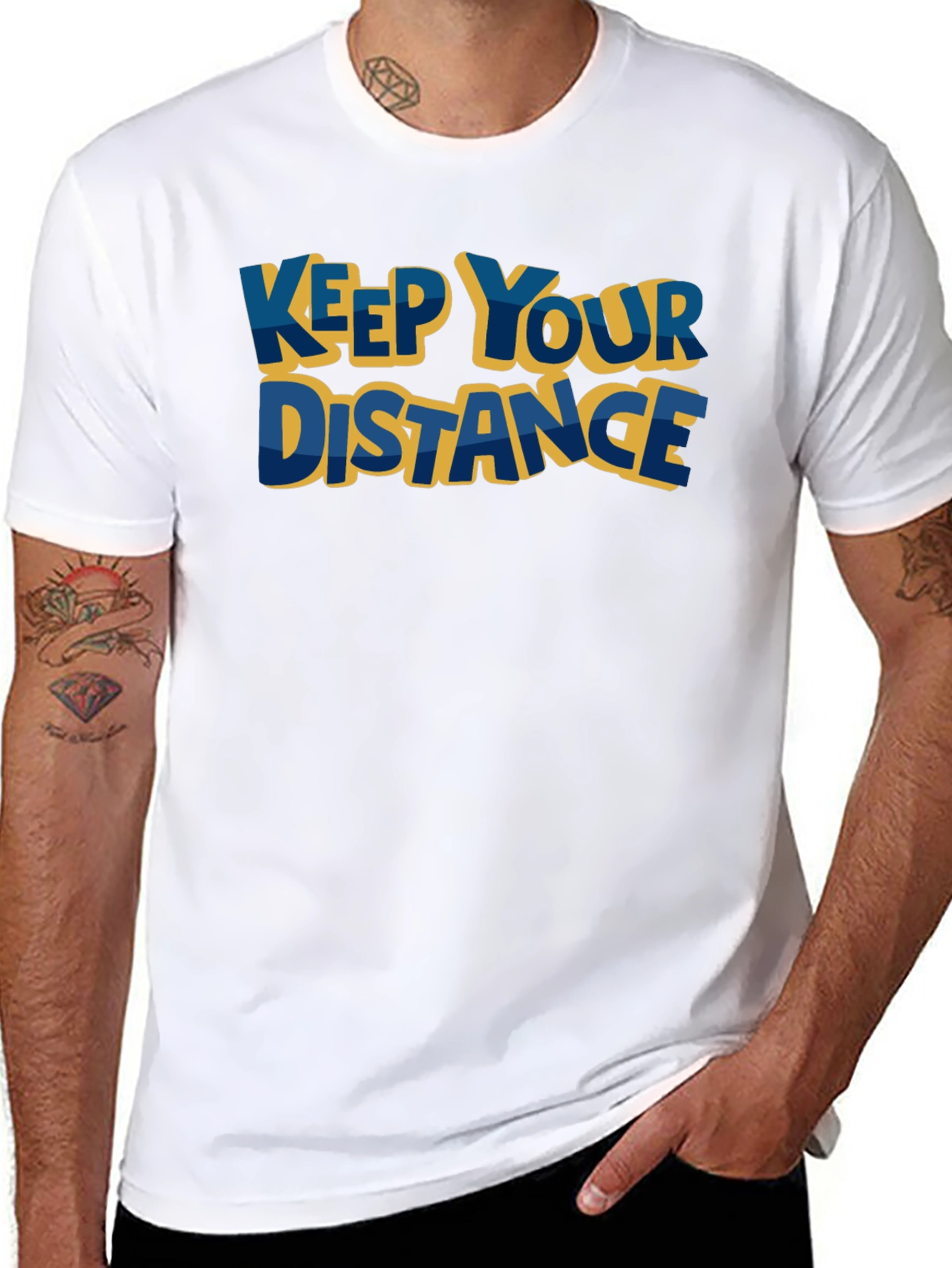 Keep Your Distance Graphic Tee - Black