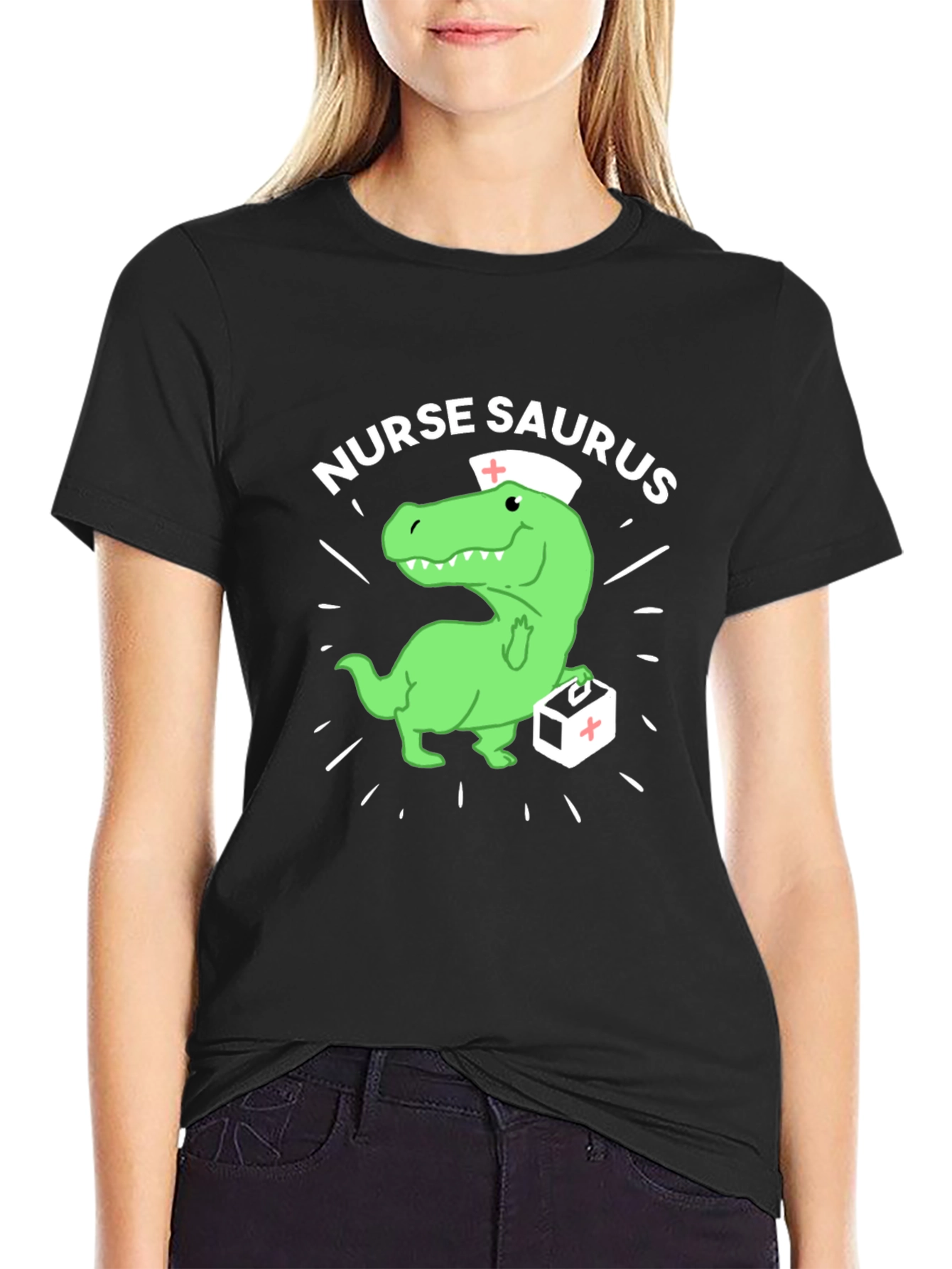 Nurse Saurus T-Shirt - Funny Dinosaur Nursing Tee