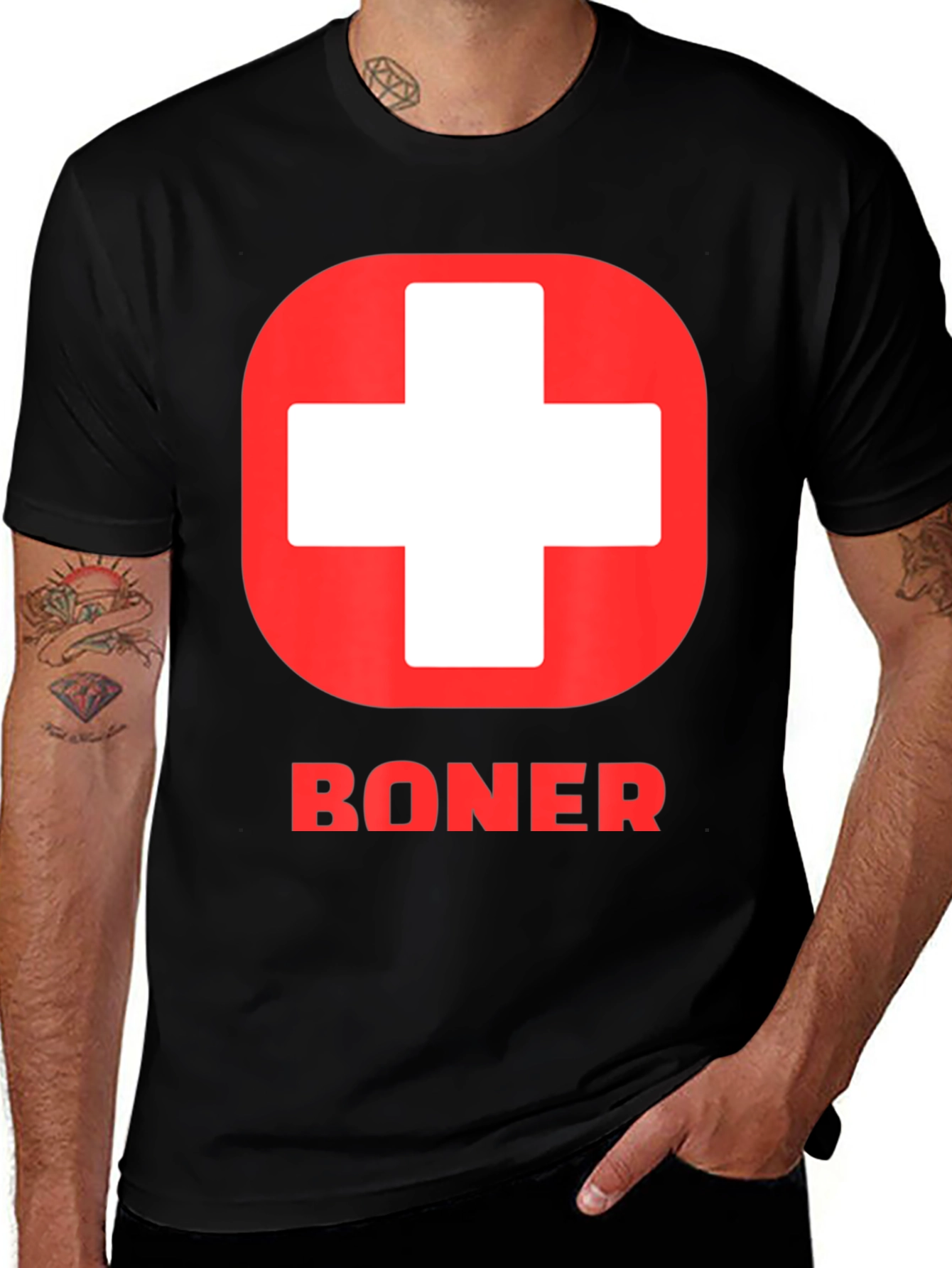 Funny Swiss Flag BONER Graphic Tee