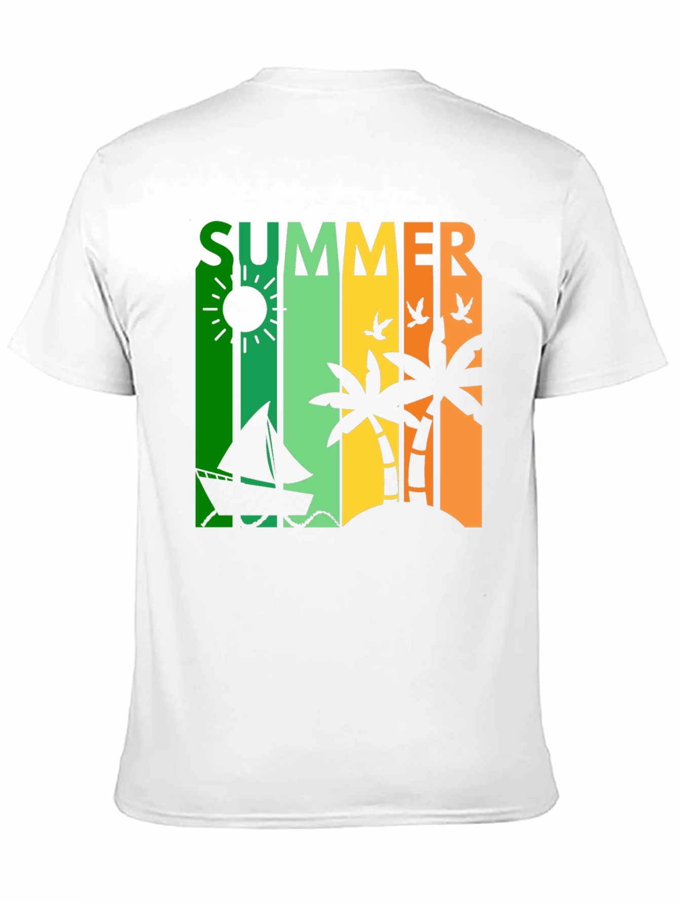 Summer Vibes Graphic Tee - Tropical Island Design