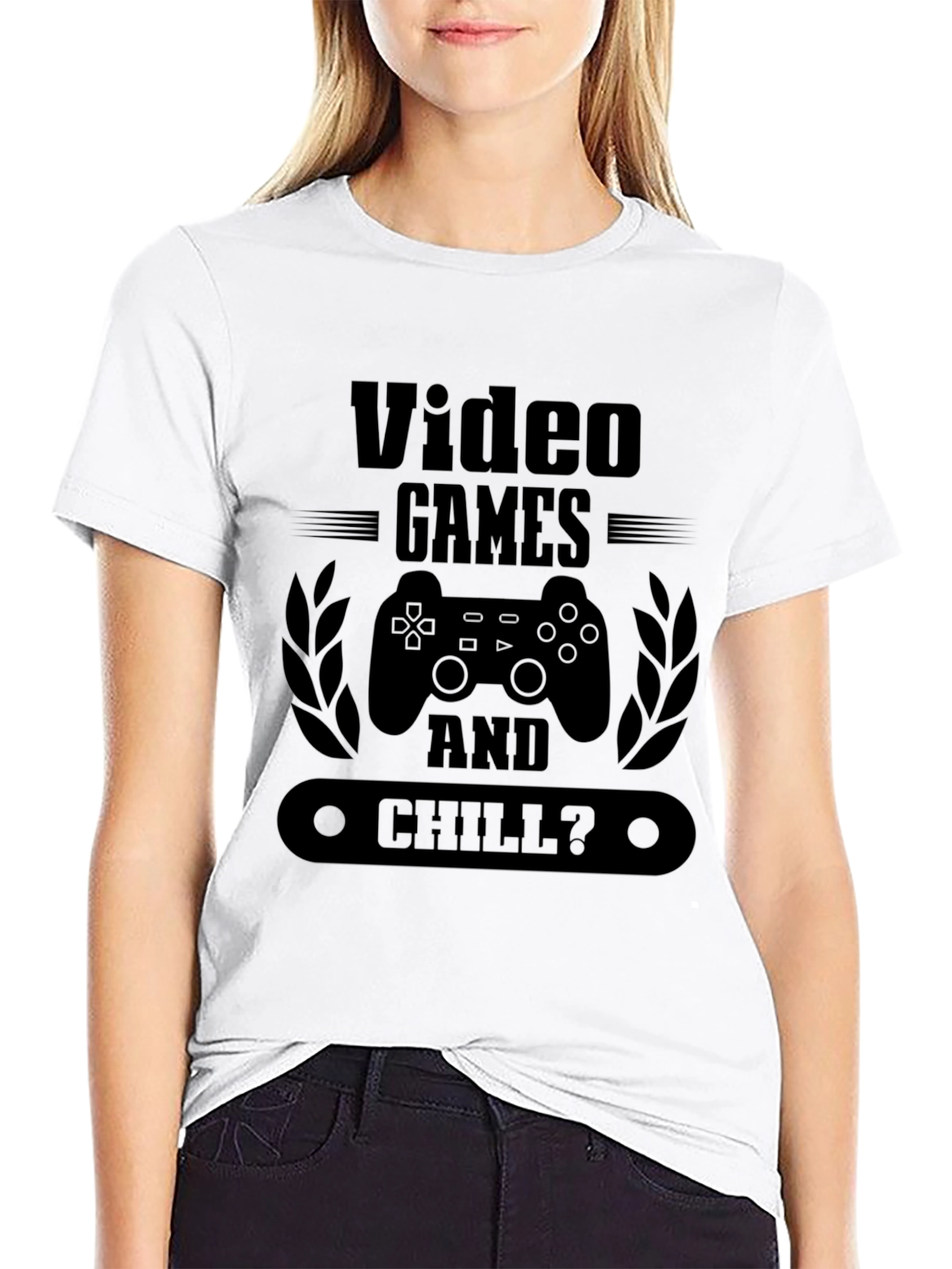 Video Games and Chill Mens Black Graphic Tee