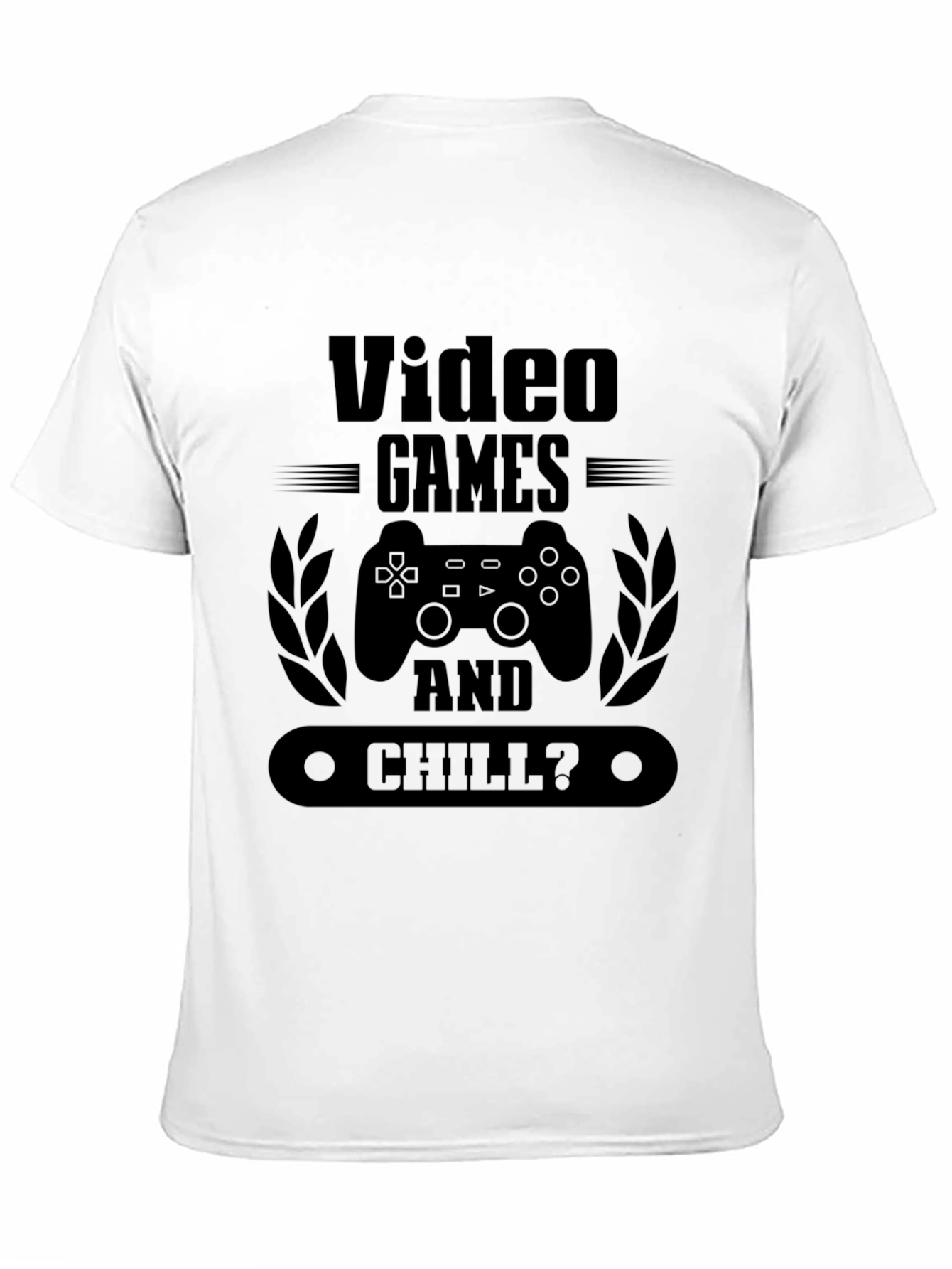 Video Games and Chill Mens Black Graphic Tee