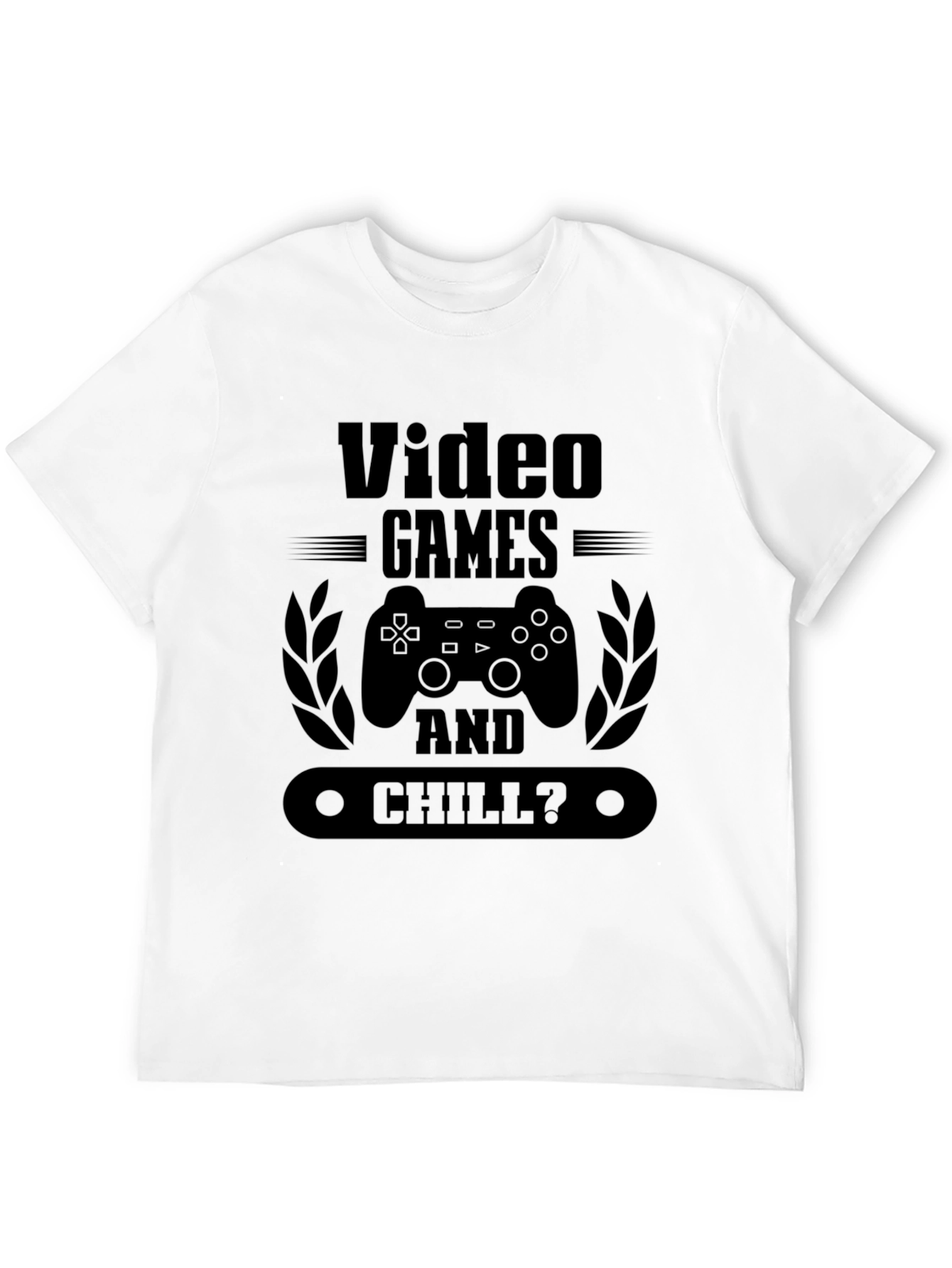 Video Games and Chill Mens Black Graphic Tee