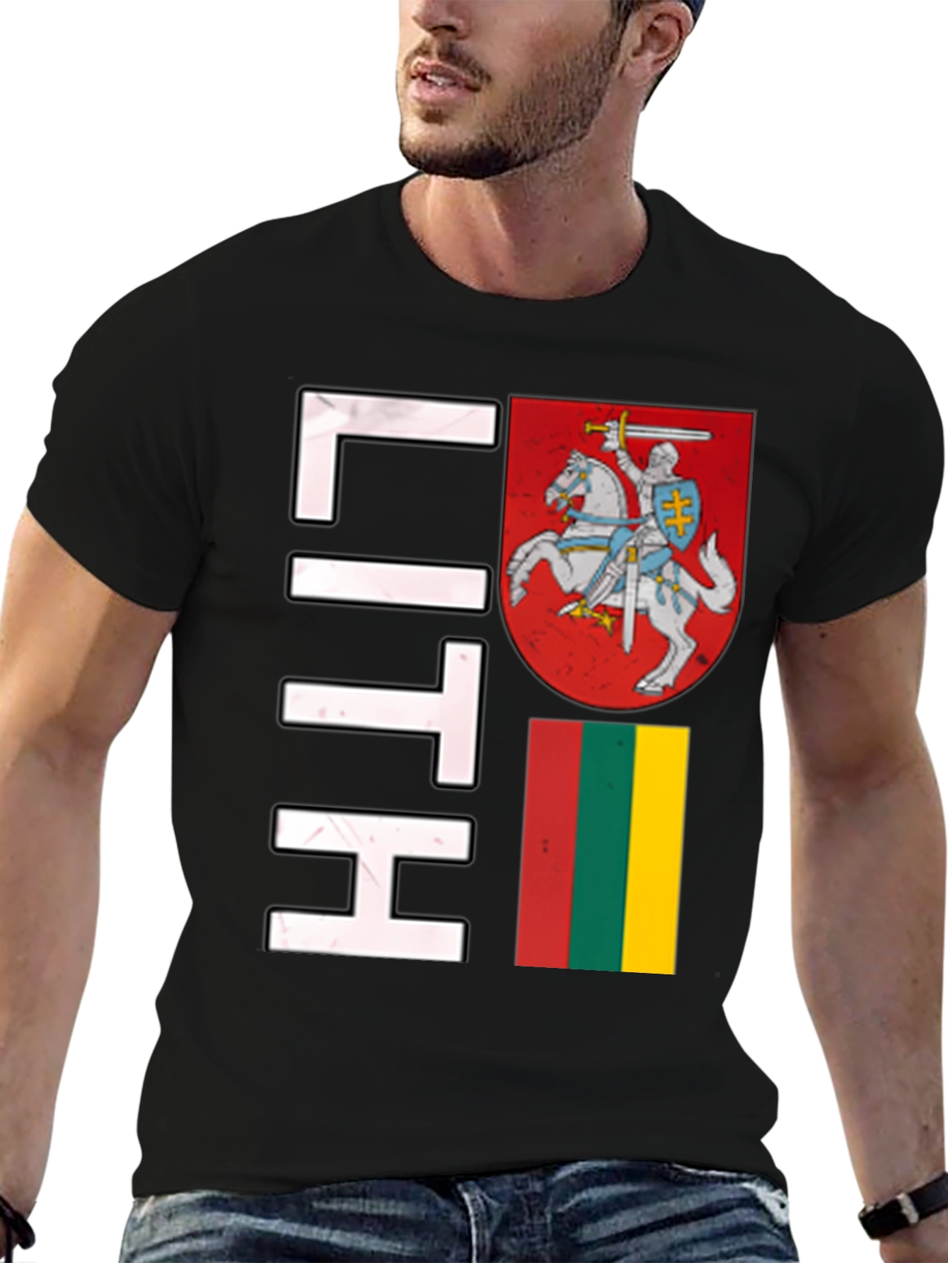 Lithuania Flag T-Shirt - Black Graphic Tee