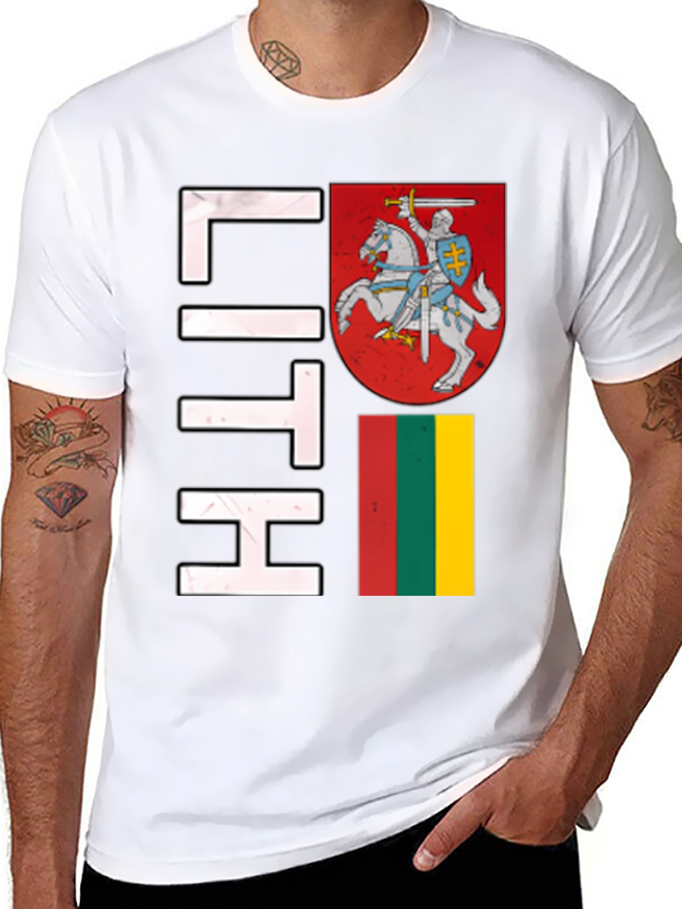 Lithuania Flag T-Shirt - Black Graphic Tee
