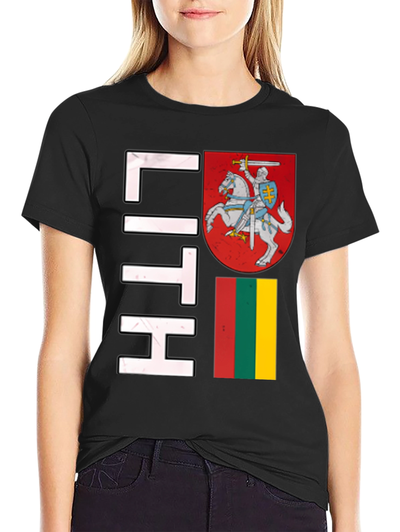 Lithuania Flag T-Shirt - Black Graphic Tee
