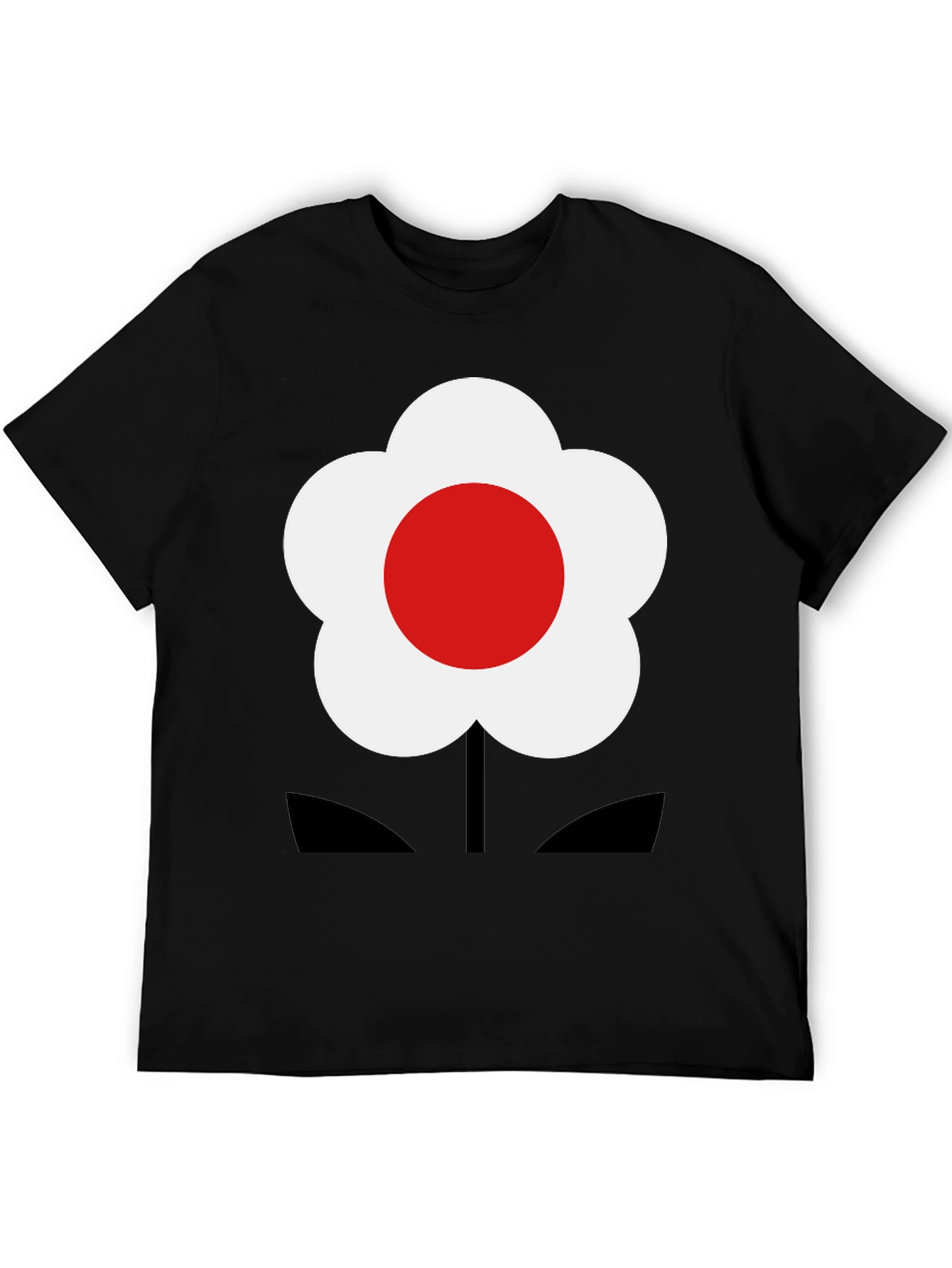 Bold Flower Graphic Tee - Black