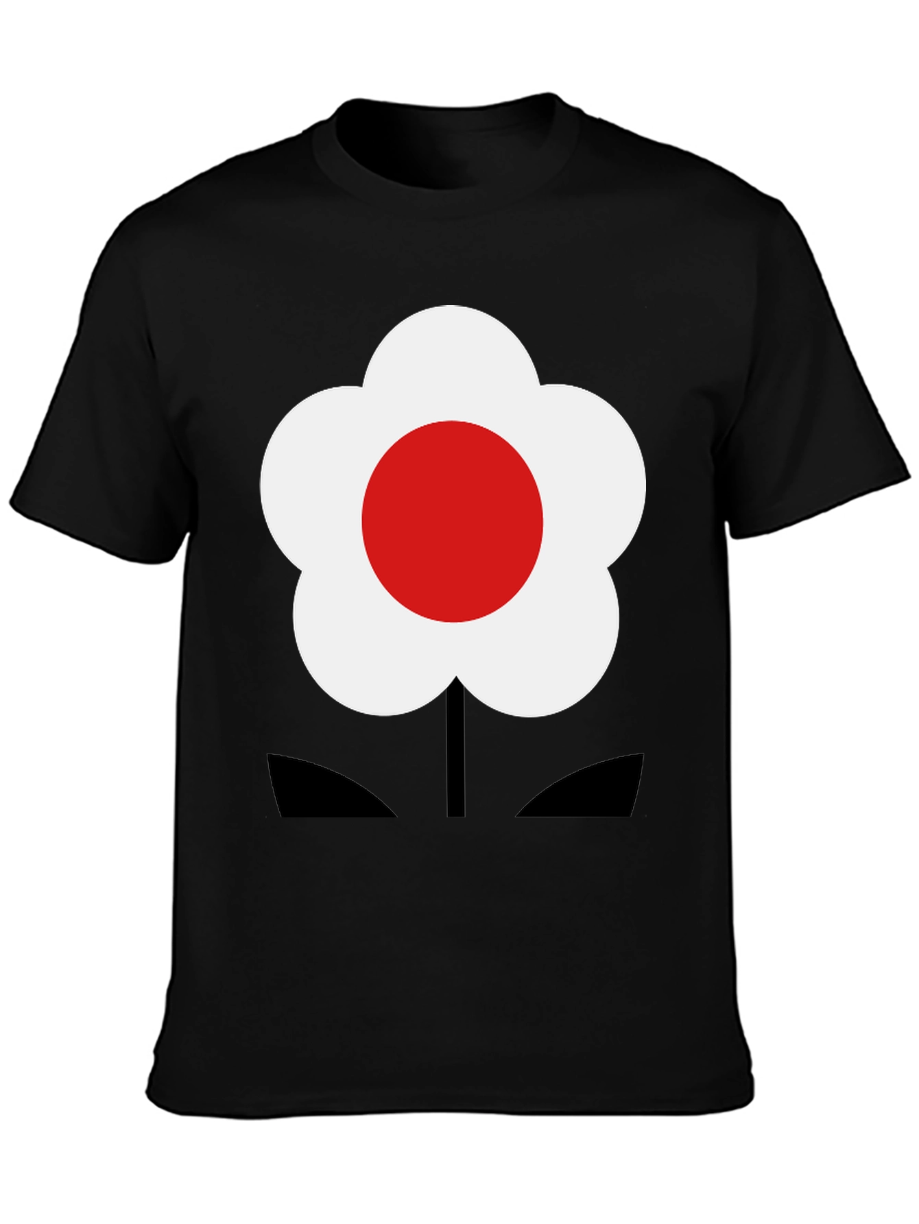 Bold Flower Graphic Tee - Black