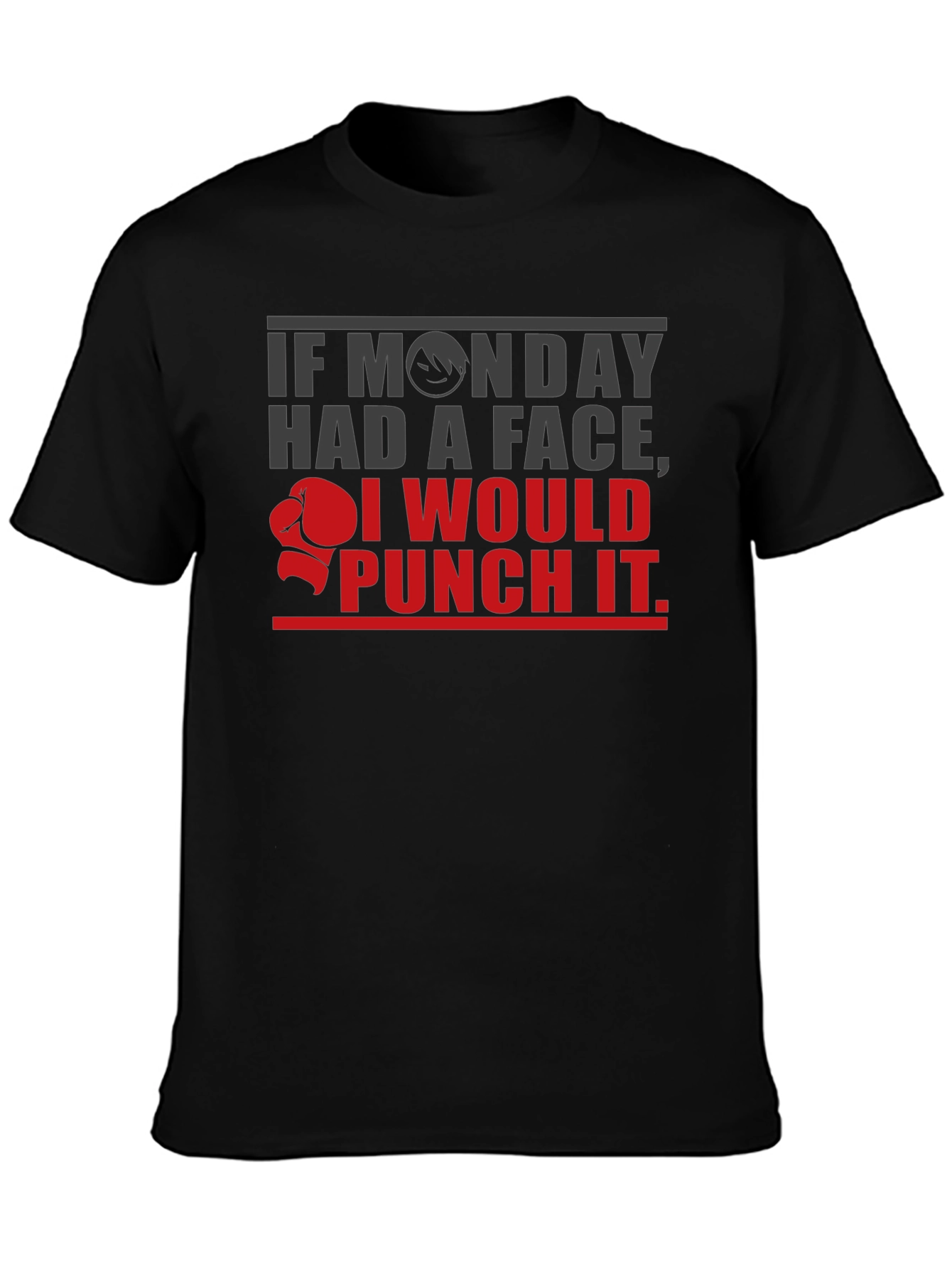 Monday Face Punch T-Shirt - Funny Graphic Tee