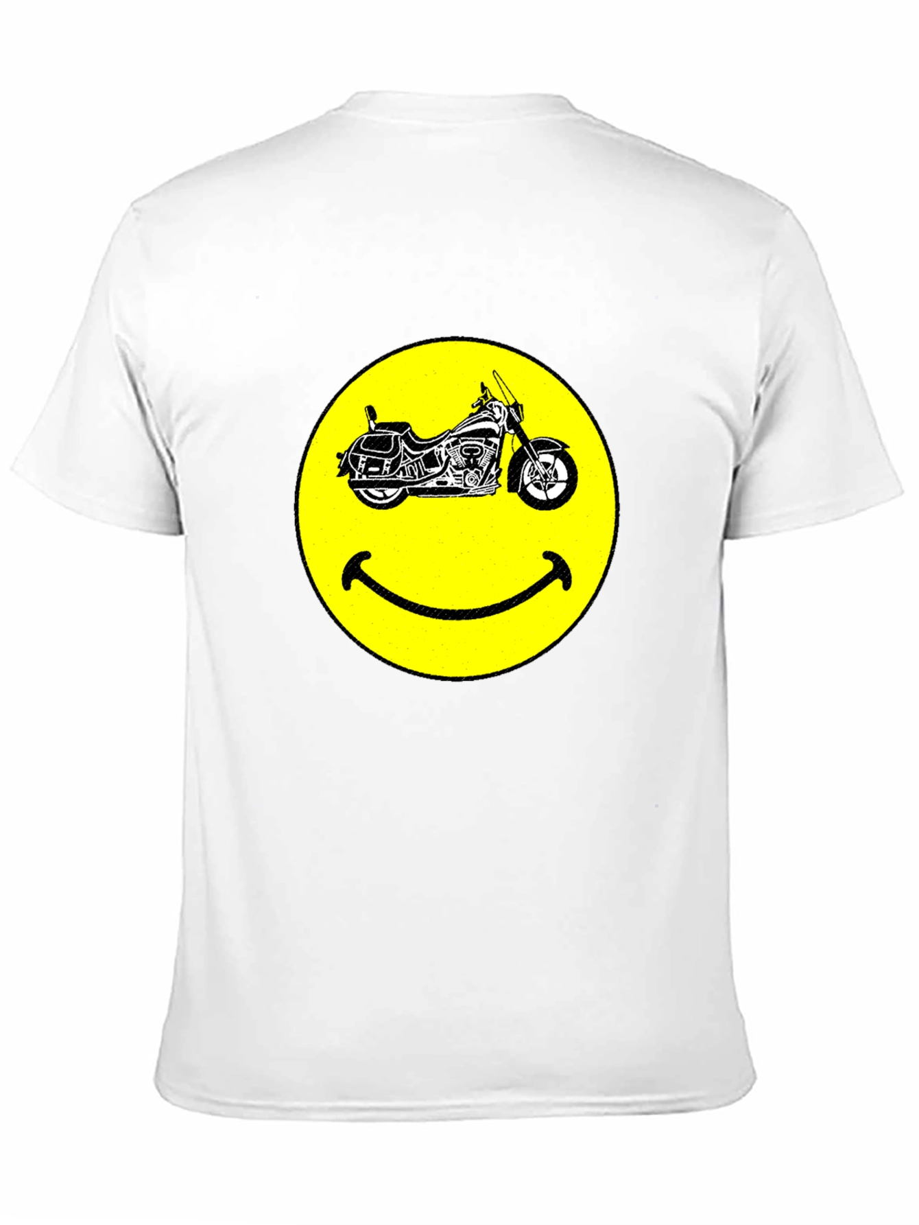 Smiley Face Motorcycle Black T-Shirt