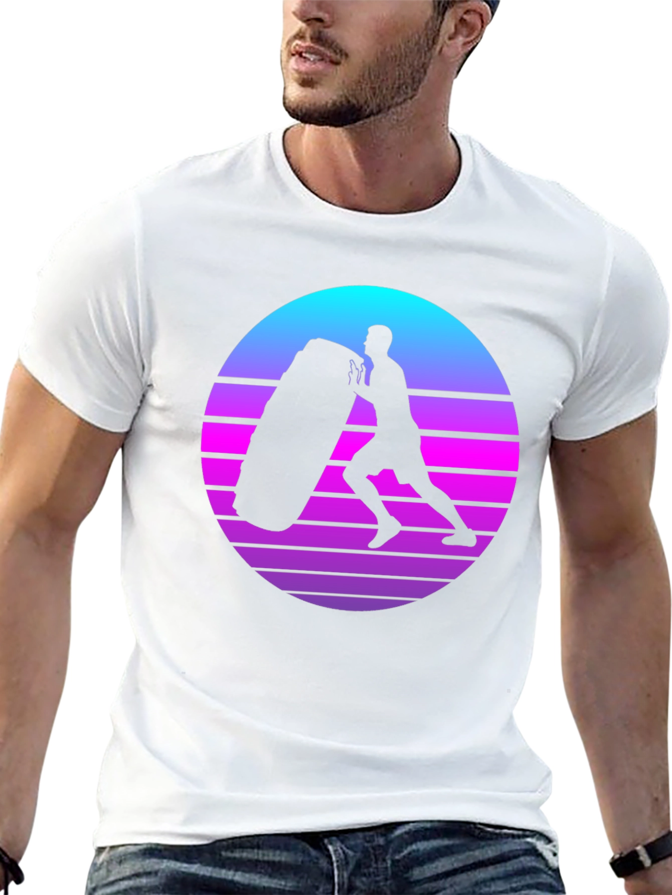 Retro Fitness T-Shirt - Tire Flip Design