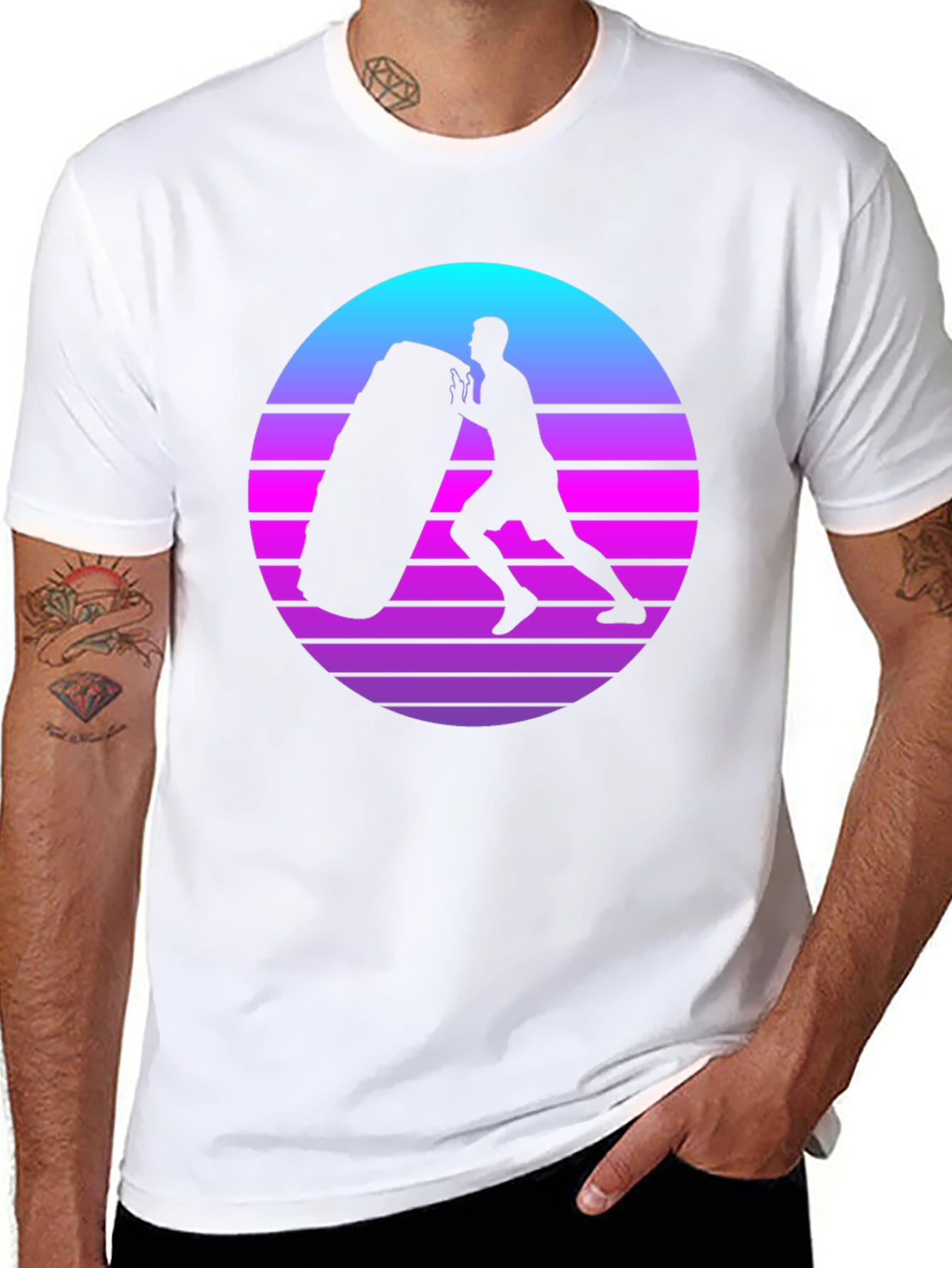 Retro Fitness T-Shirt - Tire Flip Design