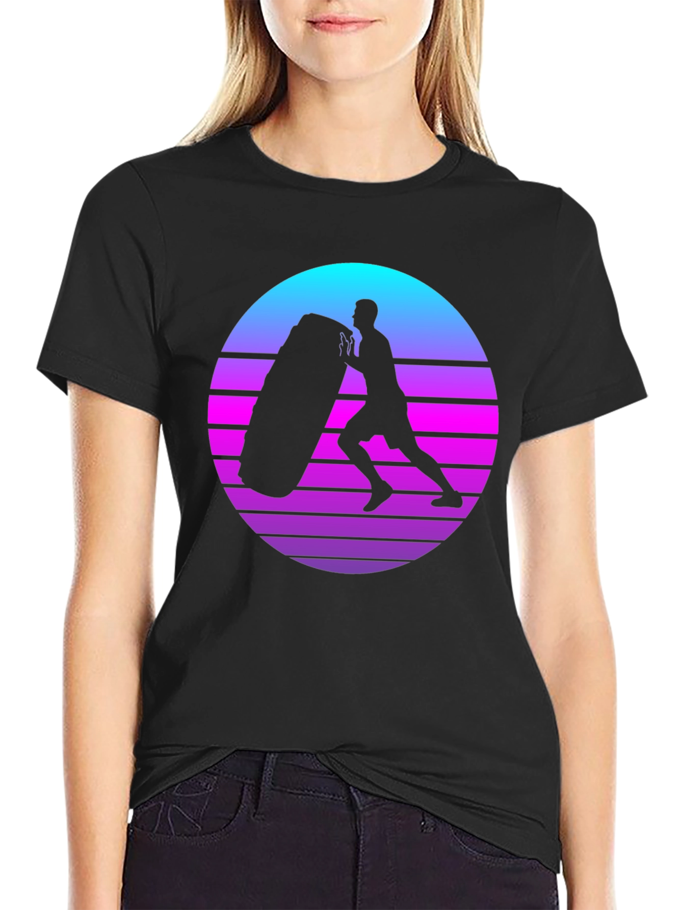 Retro Fitness T-Shirt - Tire Flip Design