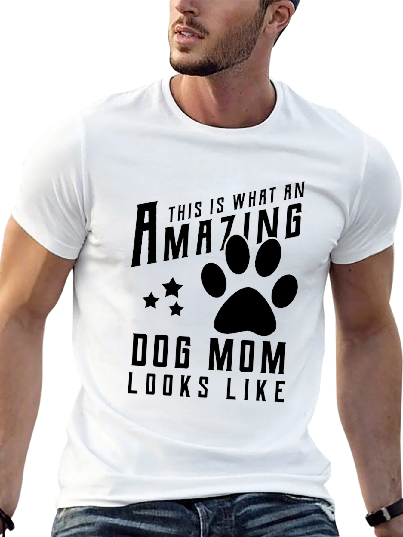 Amazing Dog Mom T-Shirt - Black Graphic Tee