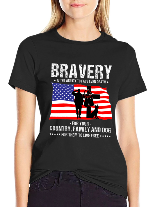 Bravery American Flag Patriotic T-Shirt