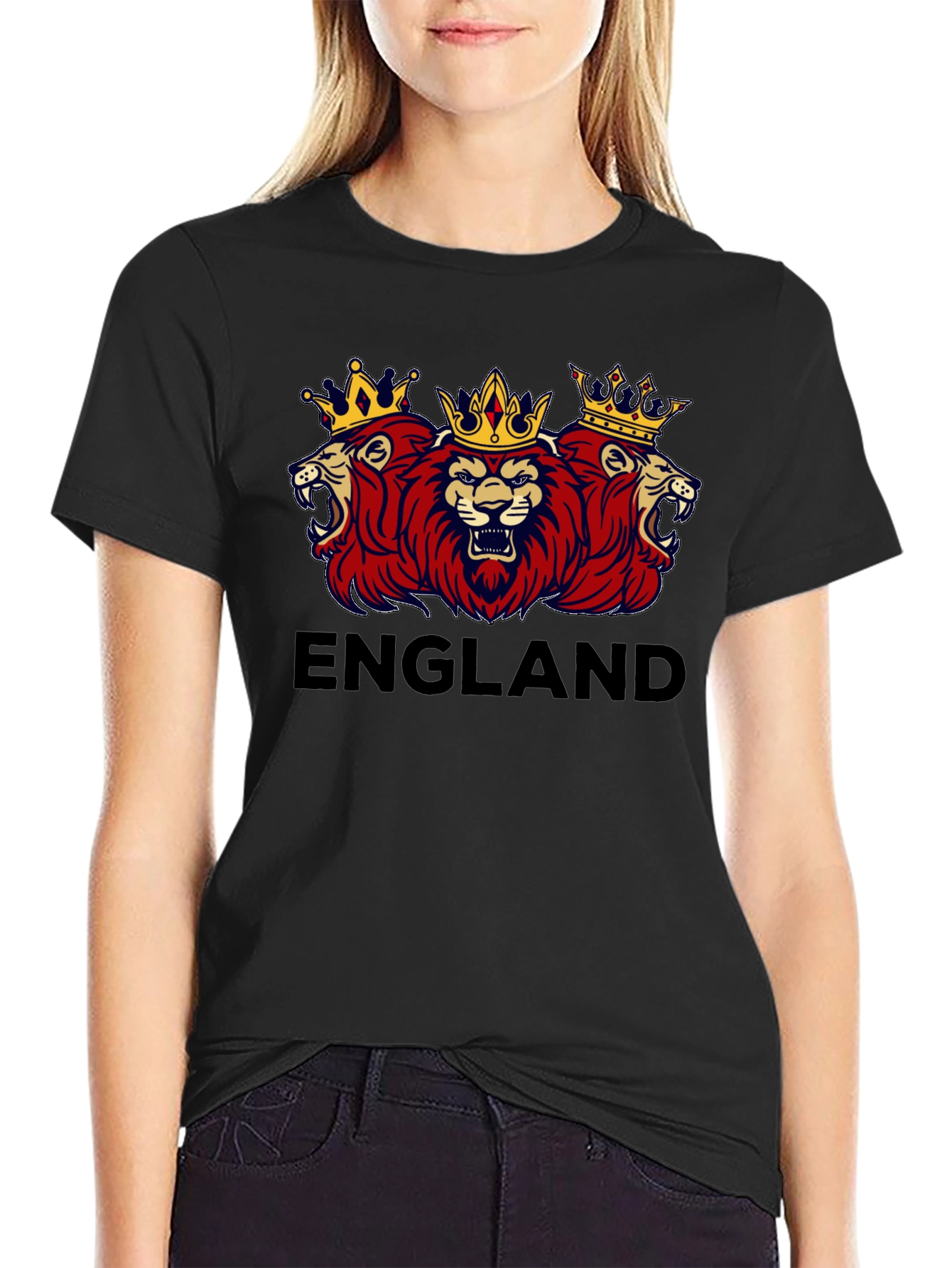 England Lions Crest Black T-Shirt