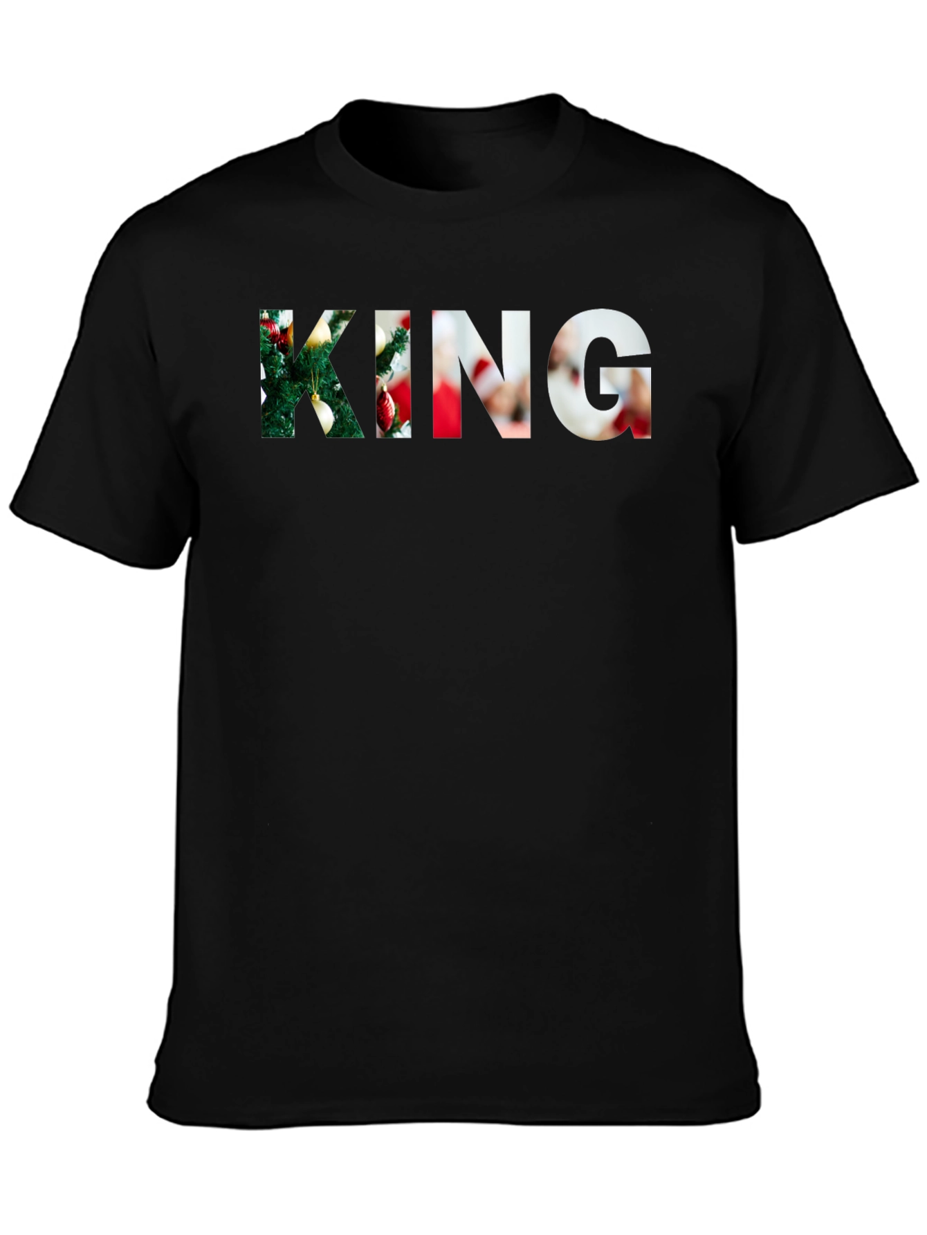 Christmas King Graphic Black Tee Shirt