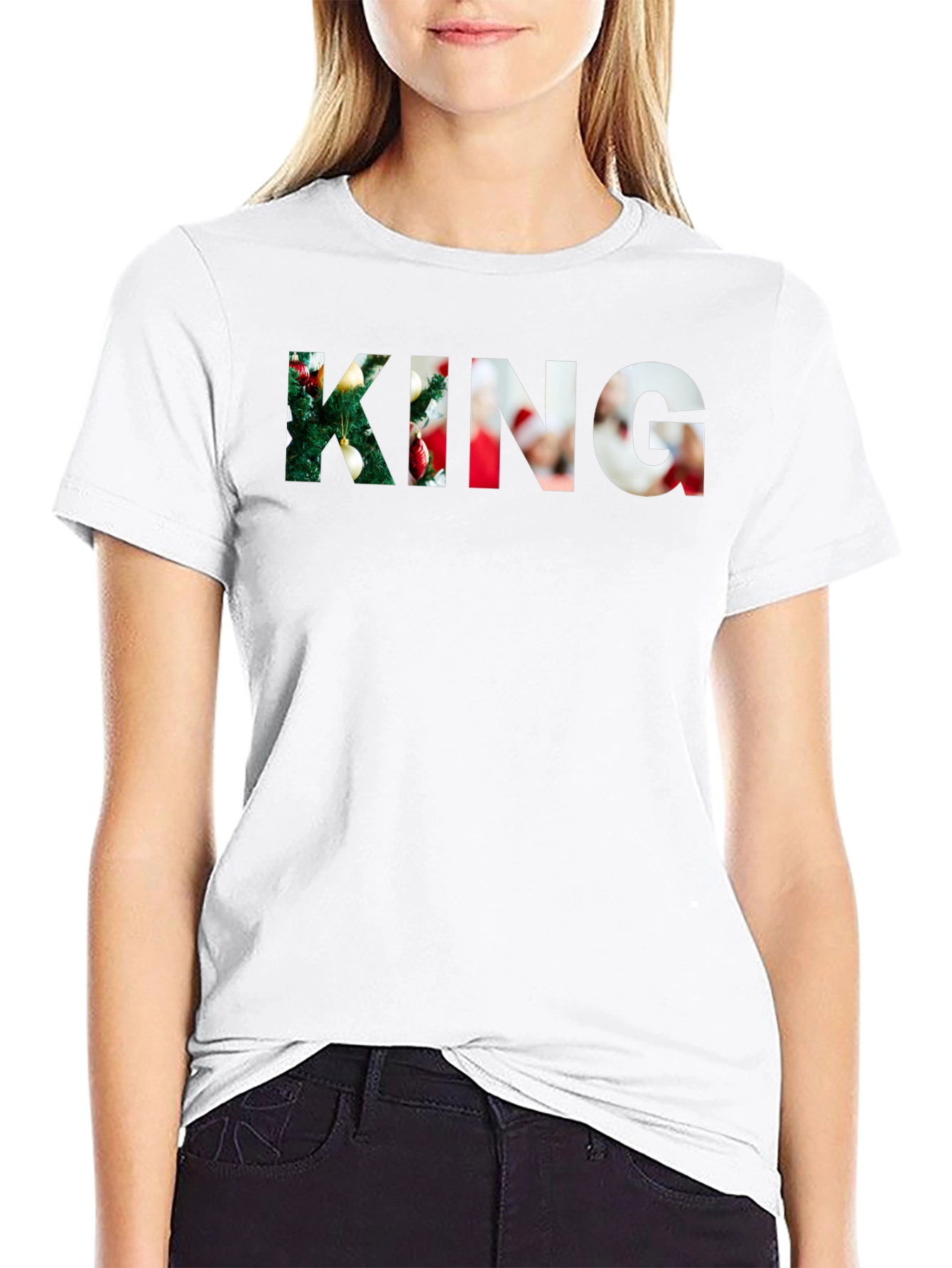 Christmas King Graphic Black Tee Shirt