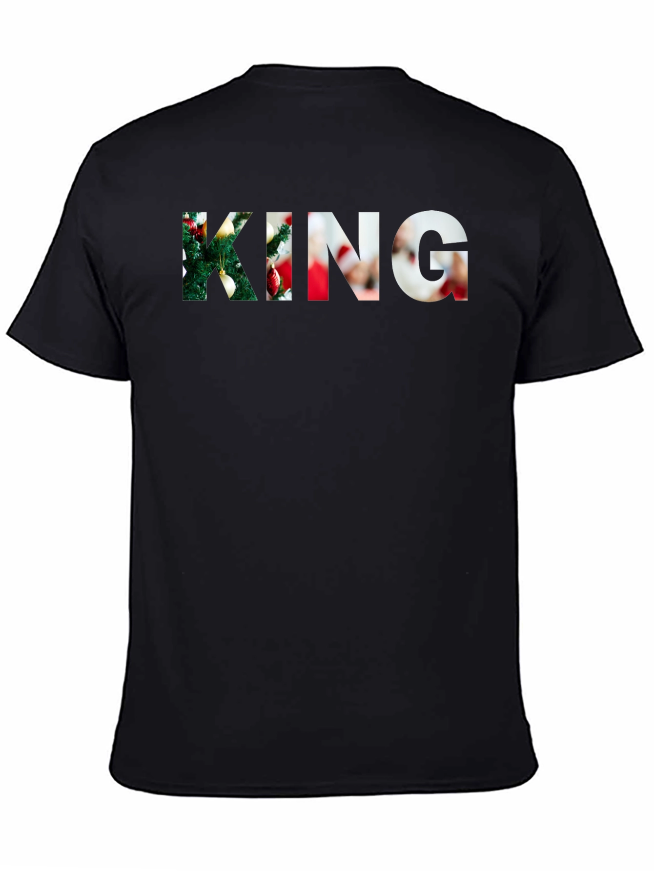 Christmas King Graphic Black Tee Shirt