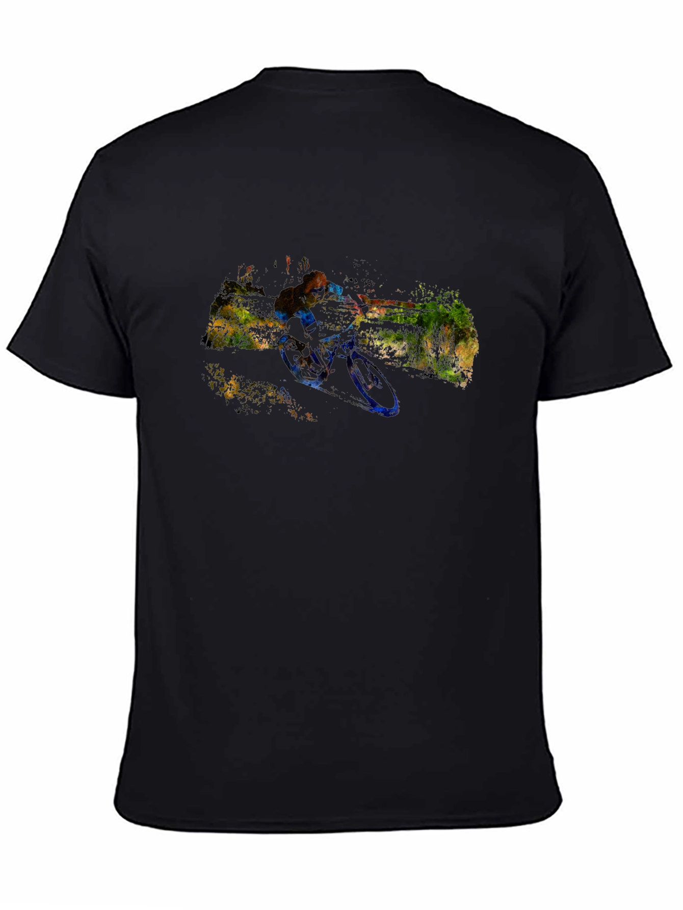 Mountain Bike Graphic Tee - Black Cotton T-Shirt