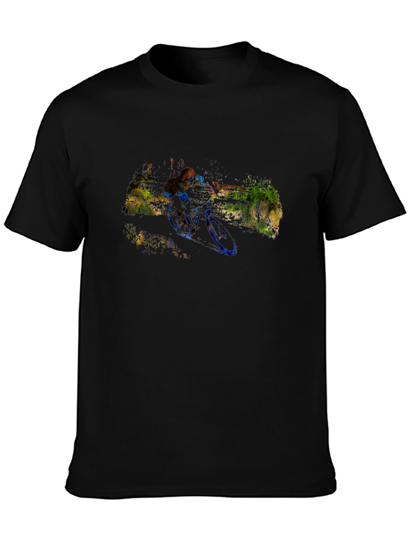Mountain Bike Graphic Tee - Black Cotton T-Shirt