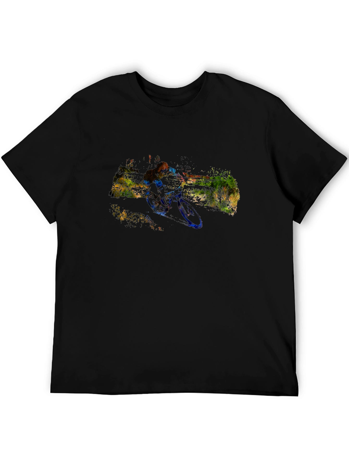Mountain Bike Graphic Tee - Black Cotton T-Shirt