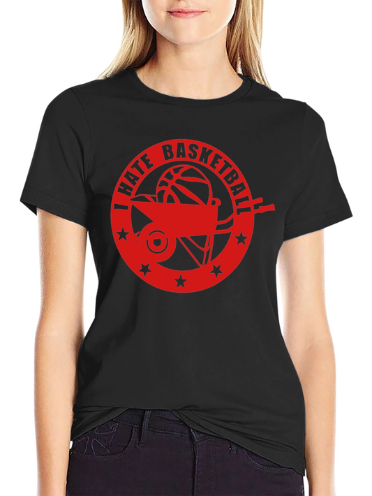 I Hate Basketball Graphic Tee - Black Casual Shirt