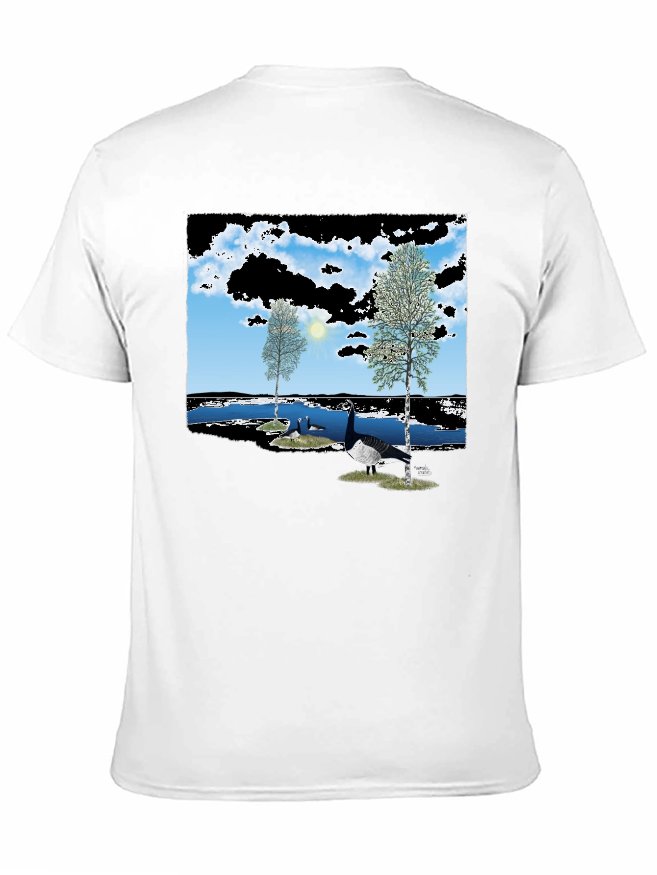 Nature Lake Goose Black Tee