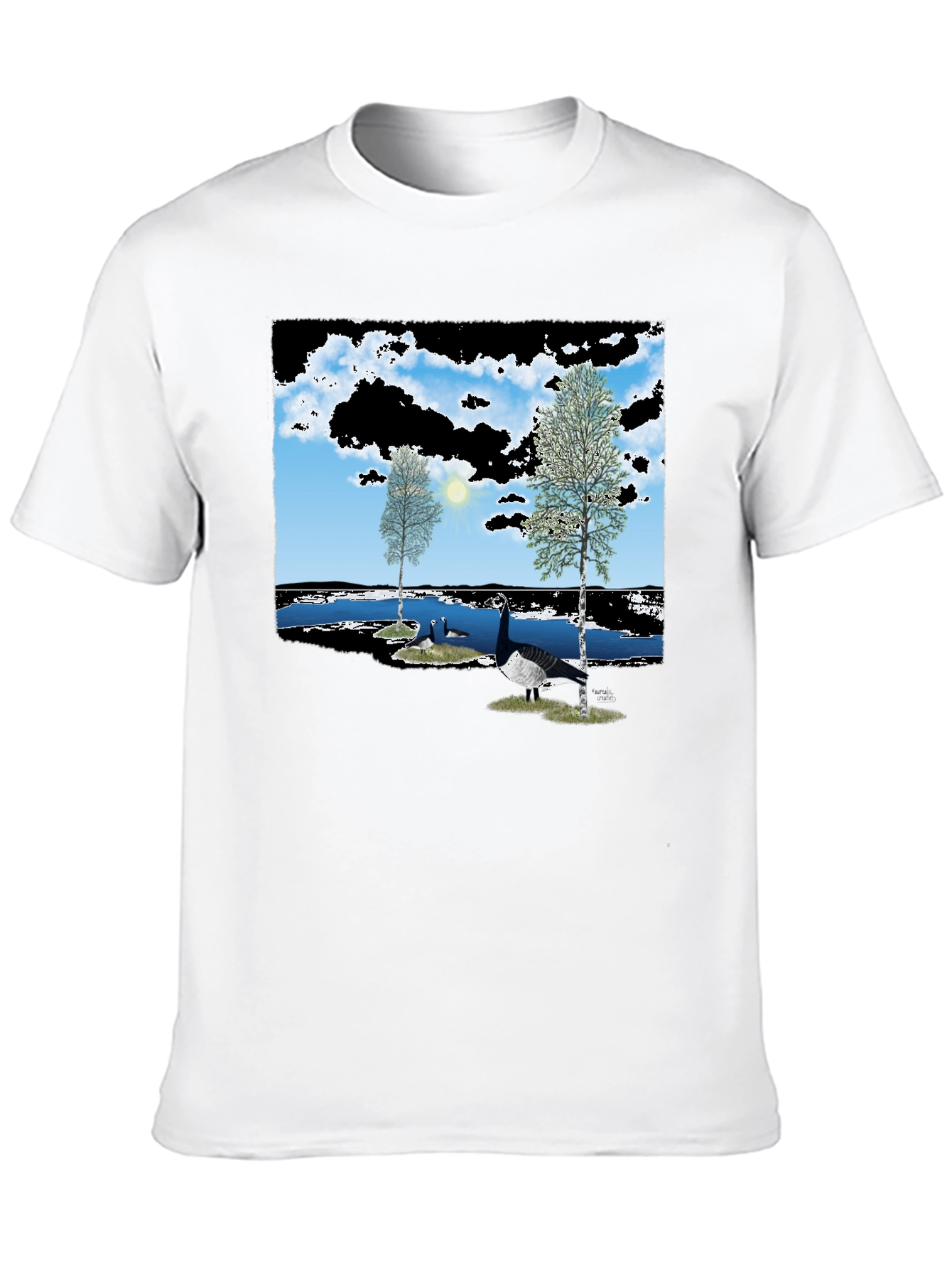 Nature Lake Goose Black Tee