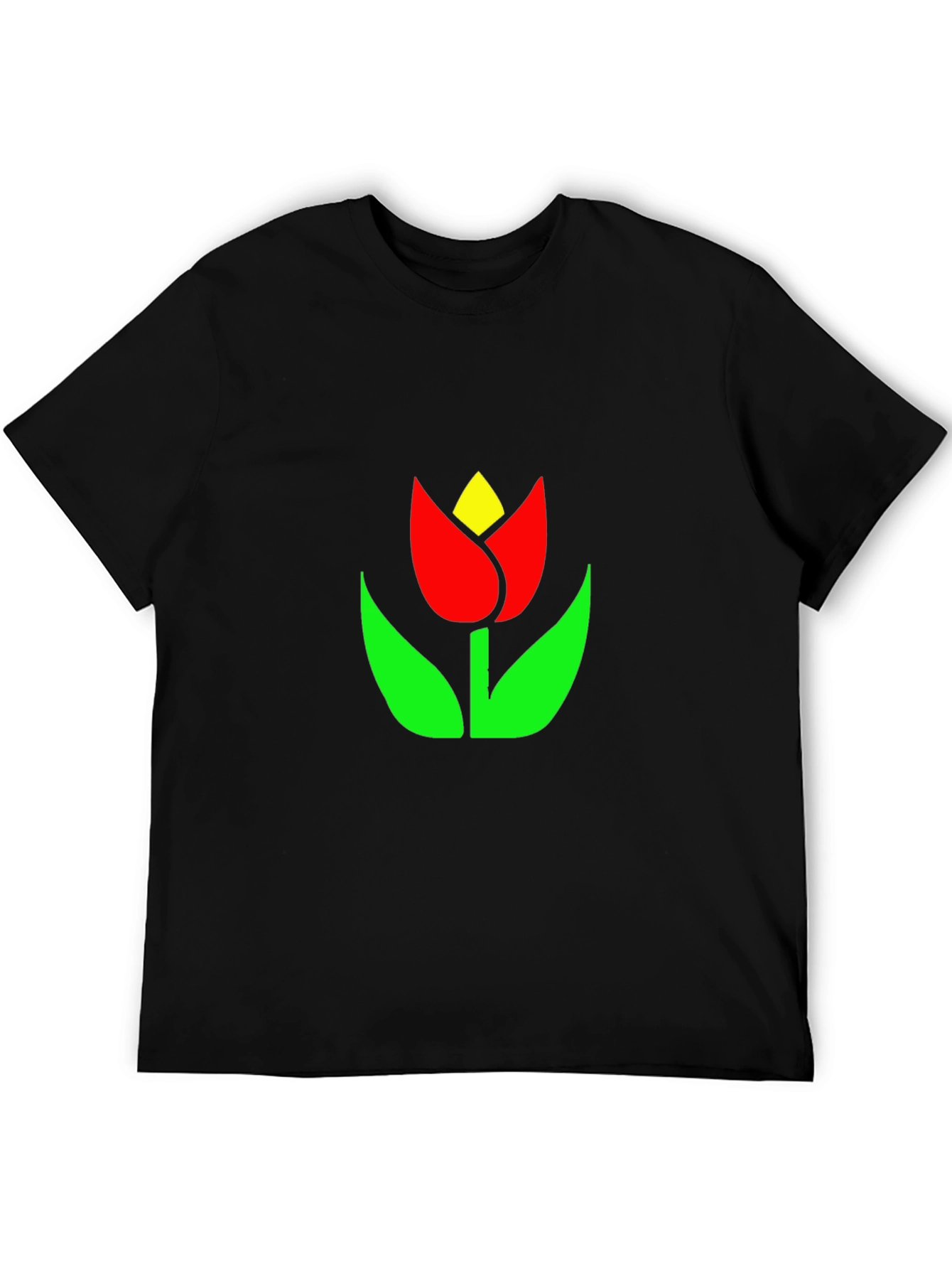 Black Tulip Graphic Tee - Stylish Comfort